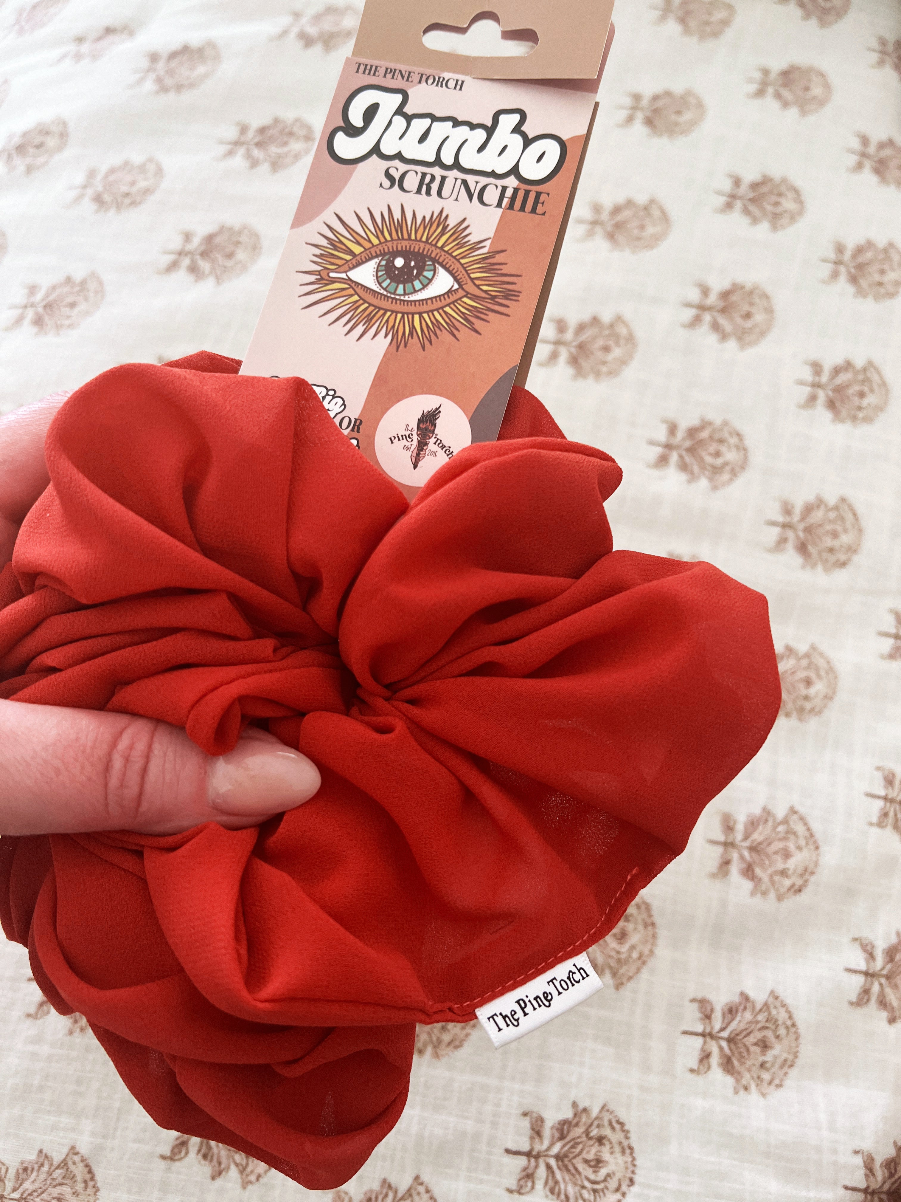 << TERRACOTTA >> CHIFFON JUMBO HAIR SCRUNCHIE