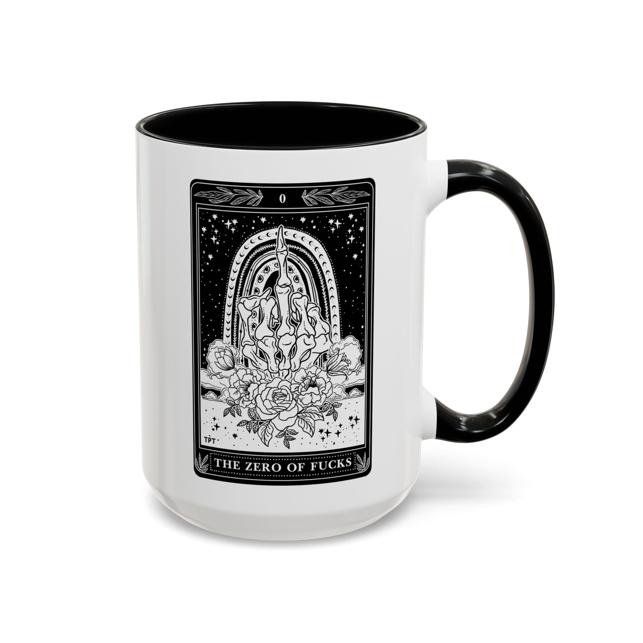 THE ZERO OF FUCKS (B&W) // 15 oz COFFEE MUG