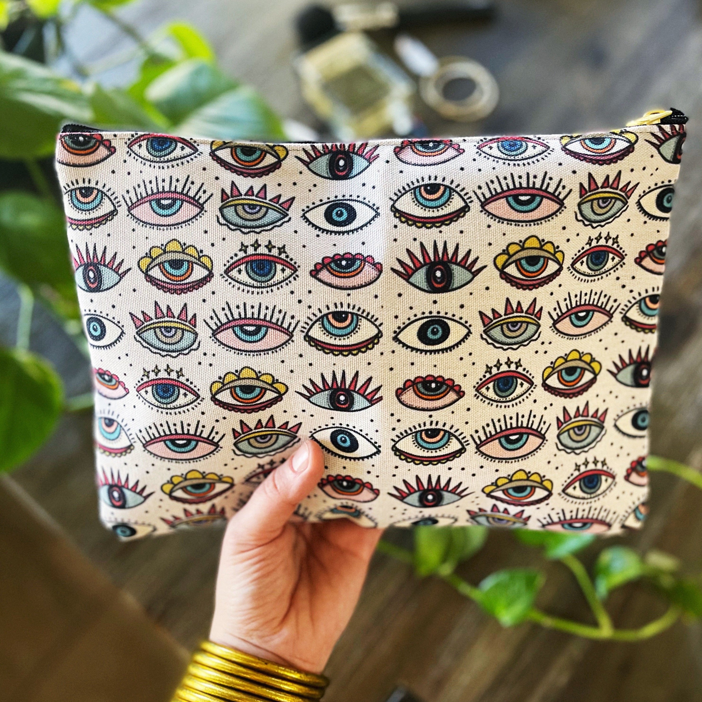 SLEEP WITH ONE EYE OPEN // COSMETIC ZIP POUCH