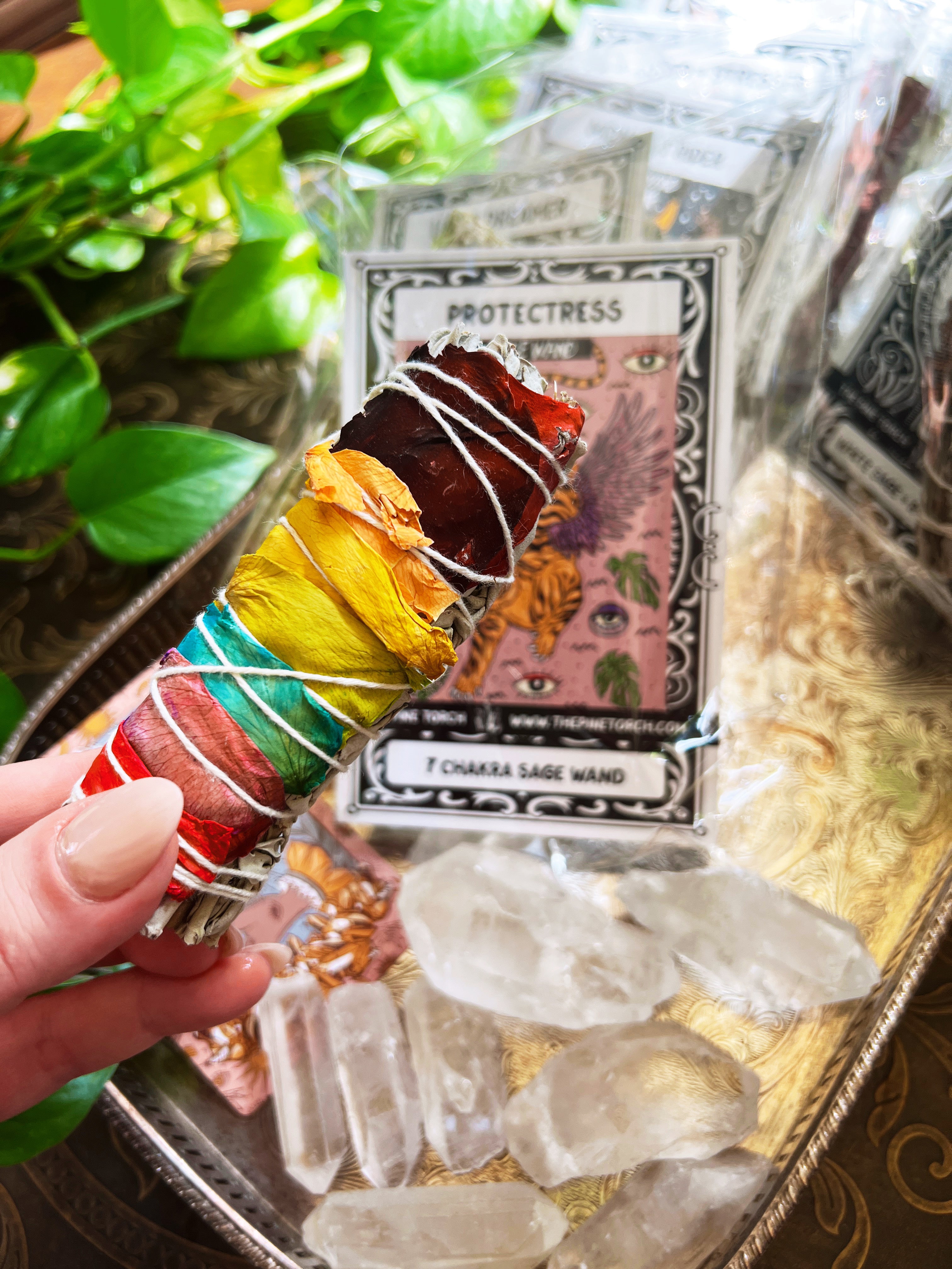 PROTECTRESS << 7 CHAKRA ROSE SAGE >> SMUDGE