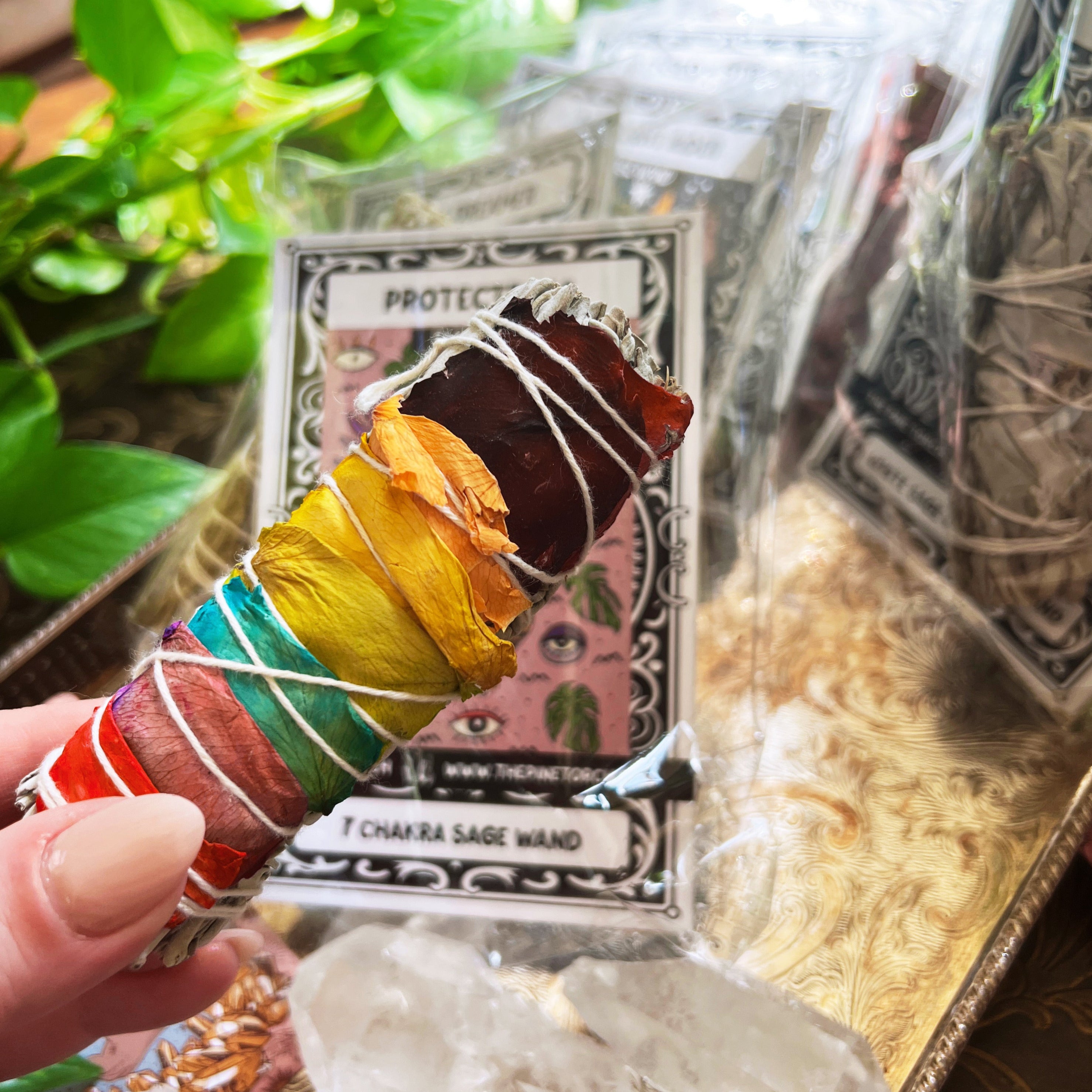PROTECTRESS << 7 CHAKRA ROSE SAGE >> SMUDGE