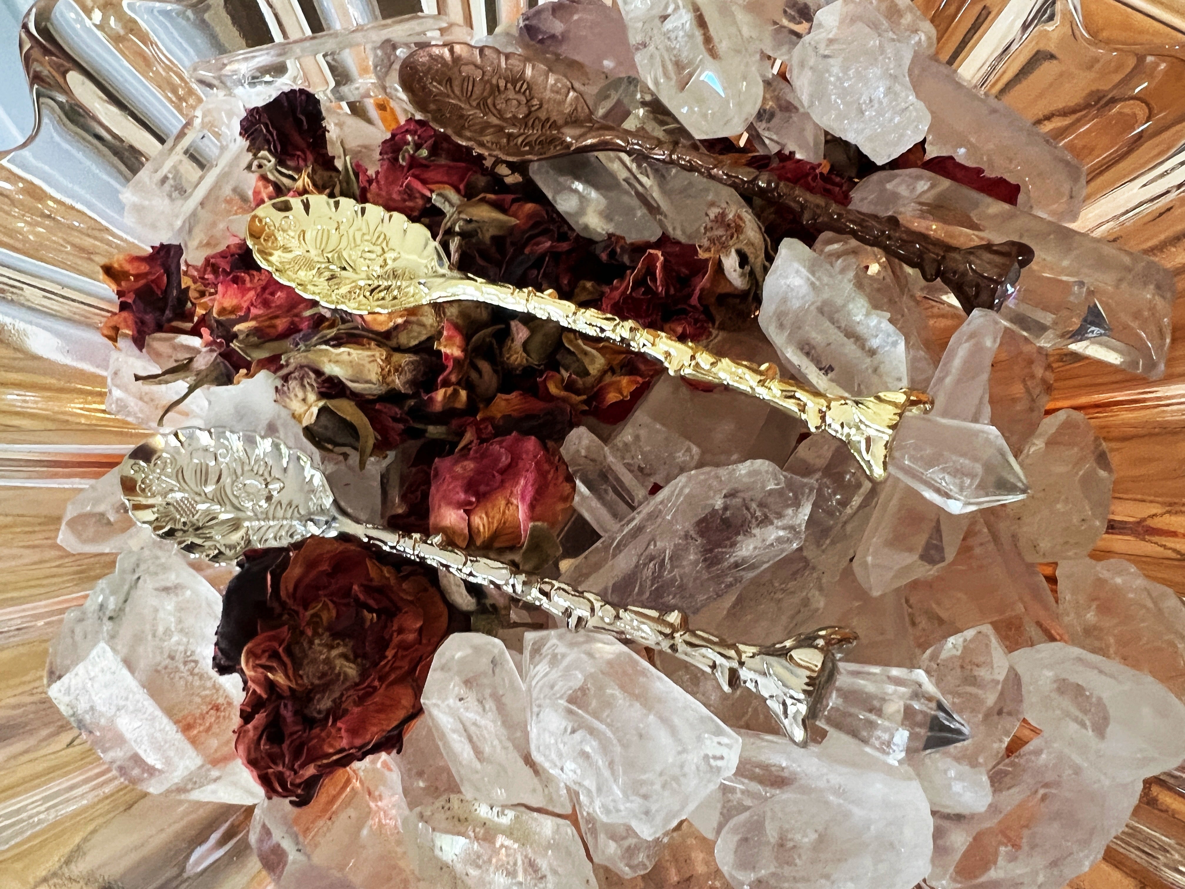 << RITUAL CRYSTAL ADORNED >> MINI TEA SPOON