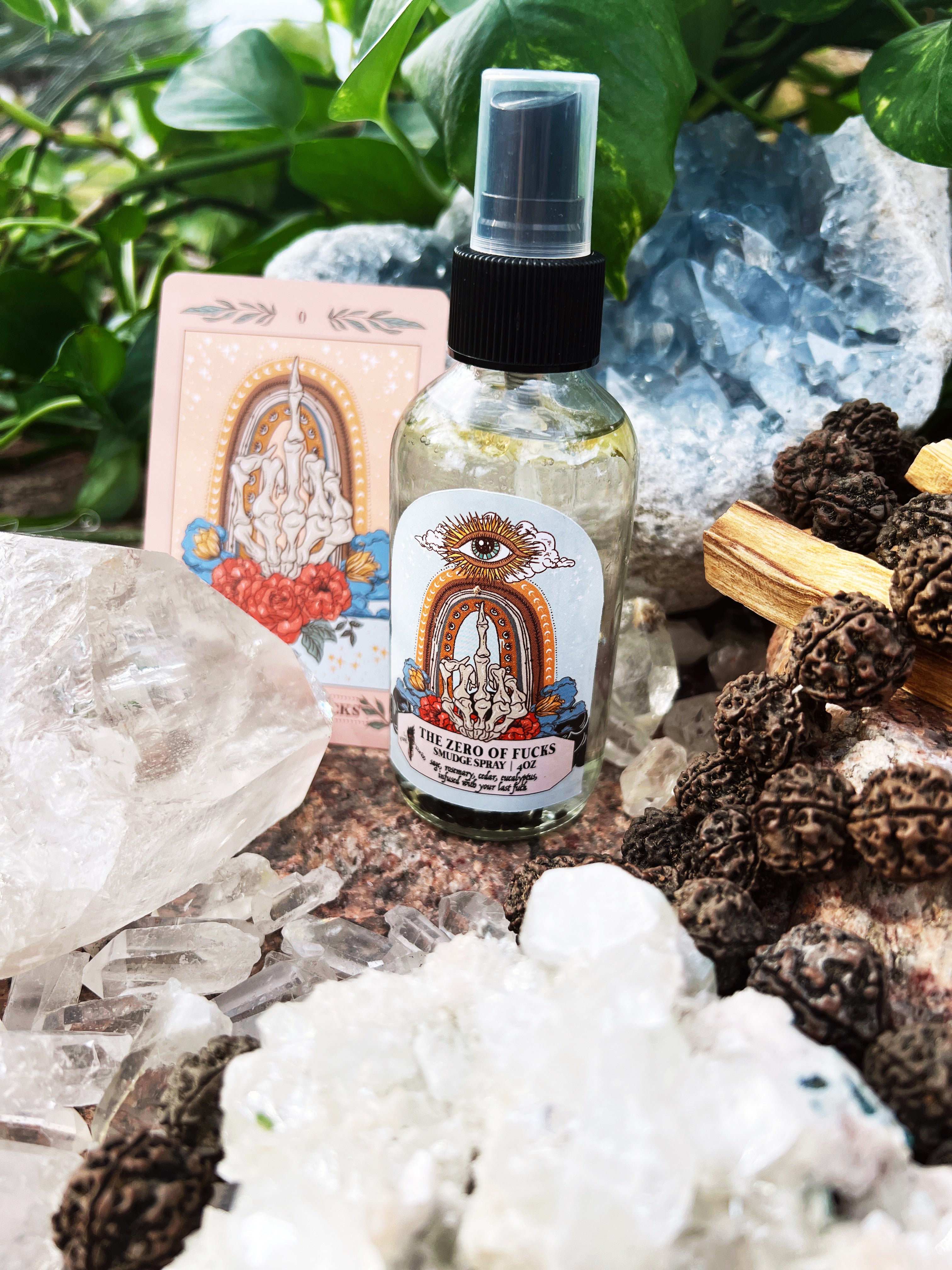THE ZERO OF F*CKS << CRYSTAL INFUSED SMUDGE SPRAY >>