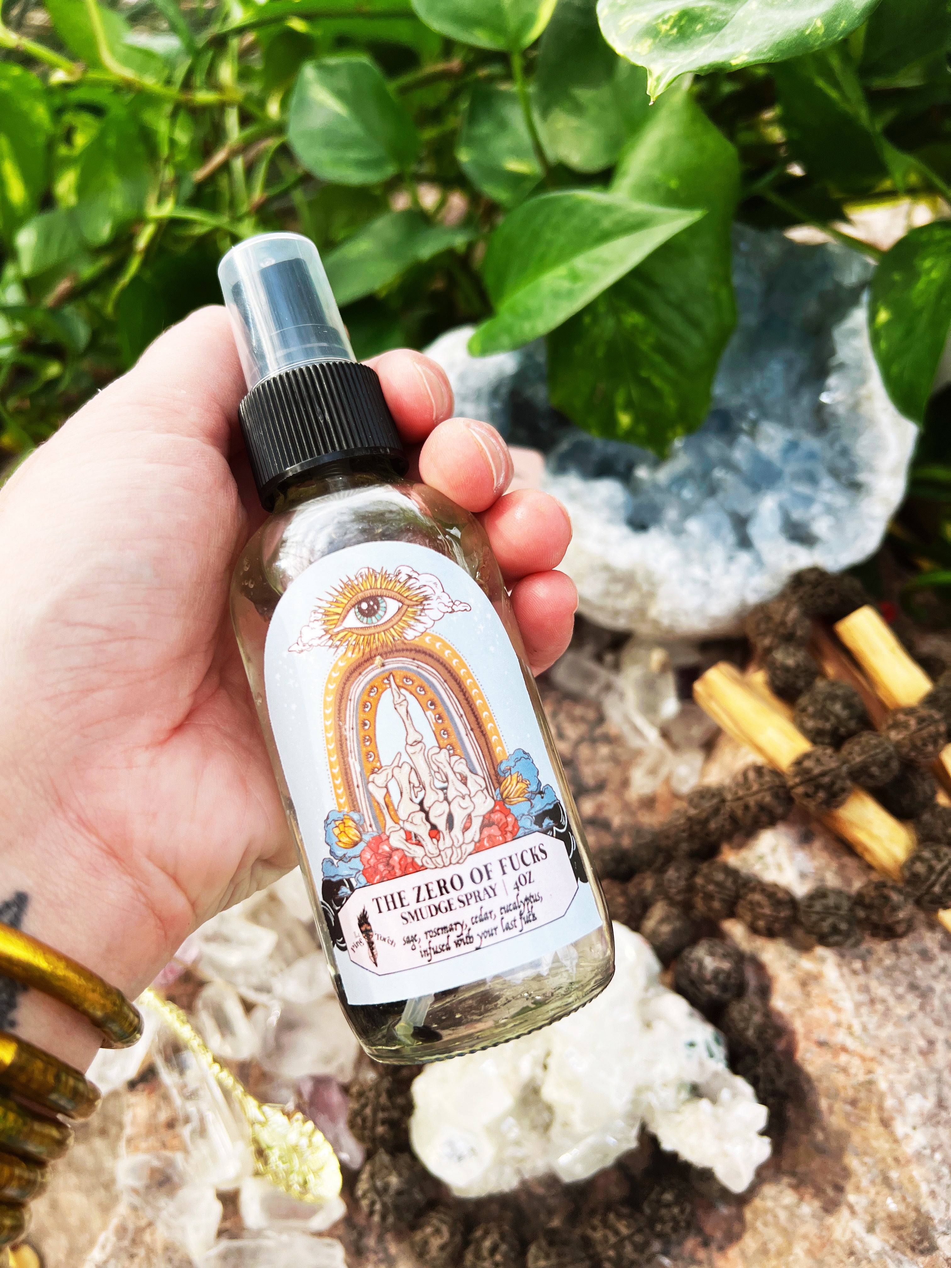 THE ZERO OF F*CKS << CRYSTAL INFUSED SMUDGE SPRAY >>