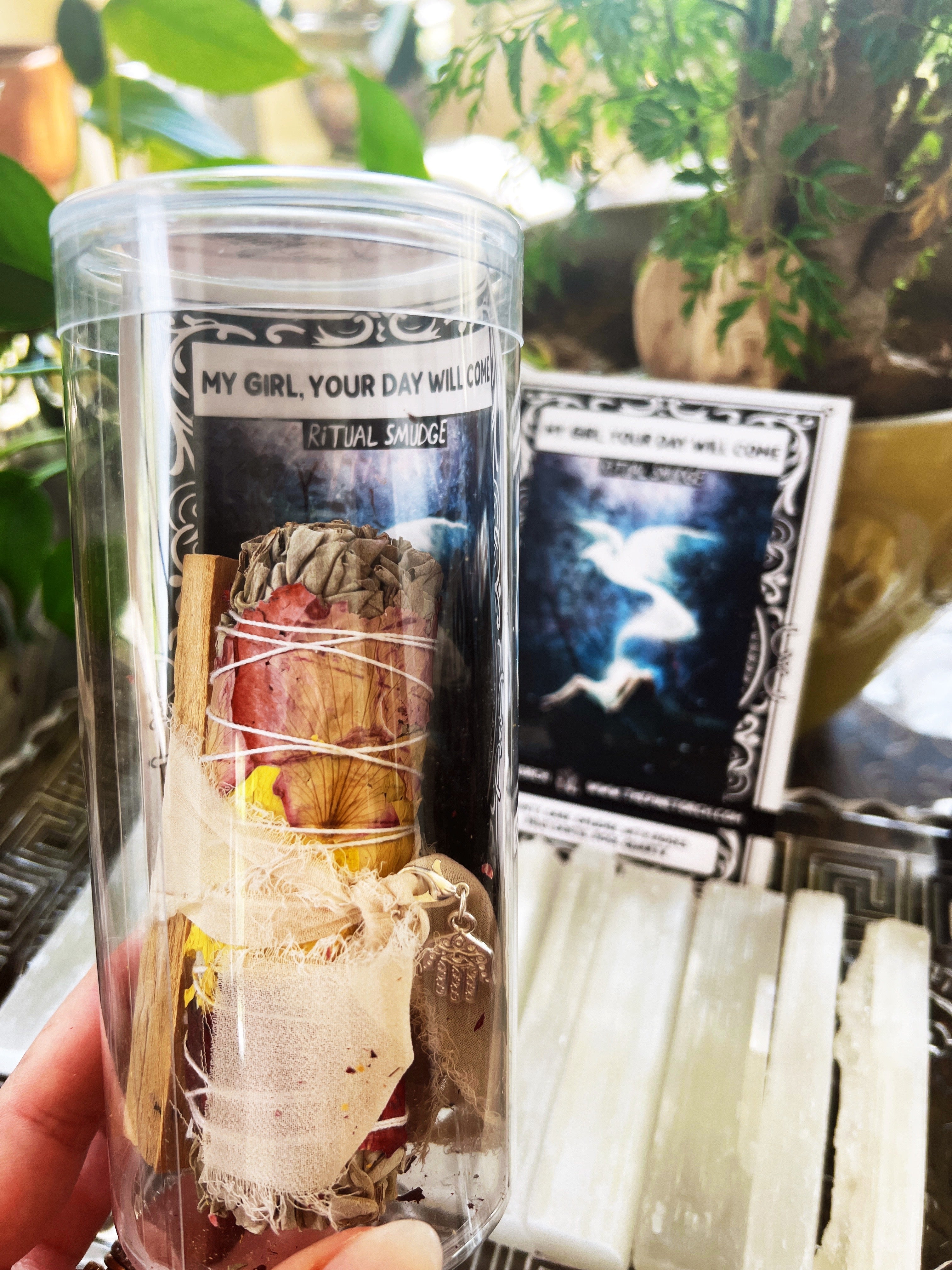 YOUR DAY WILL COME << WHITE SAGE WITH ROSES, PALO SANTO, ROSE QUARTZ >> RITUAL KIT