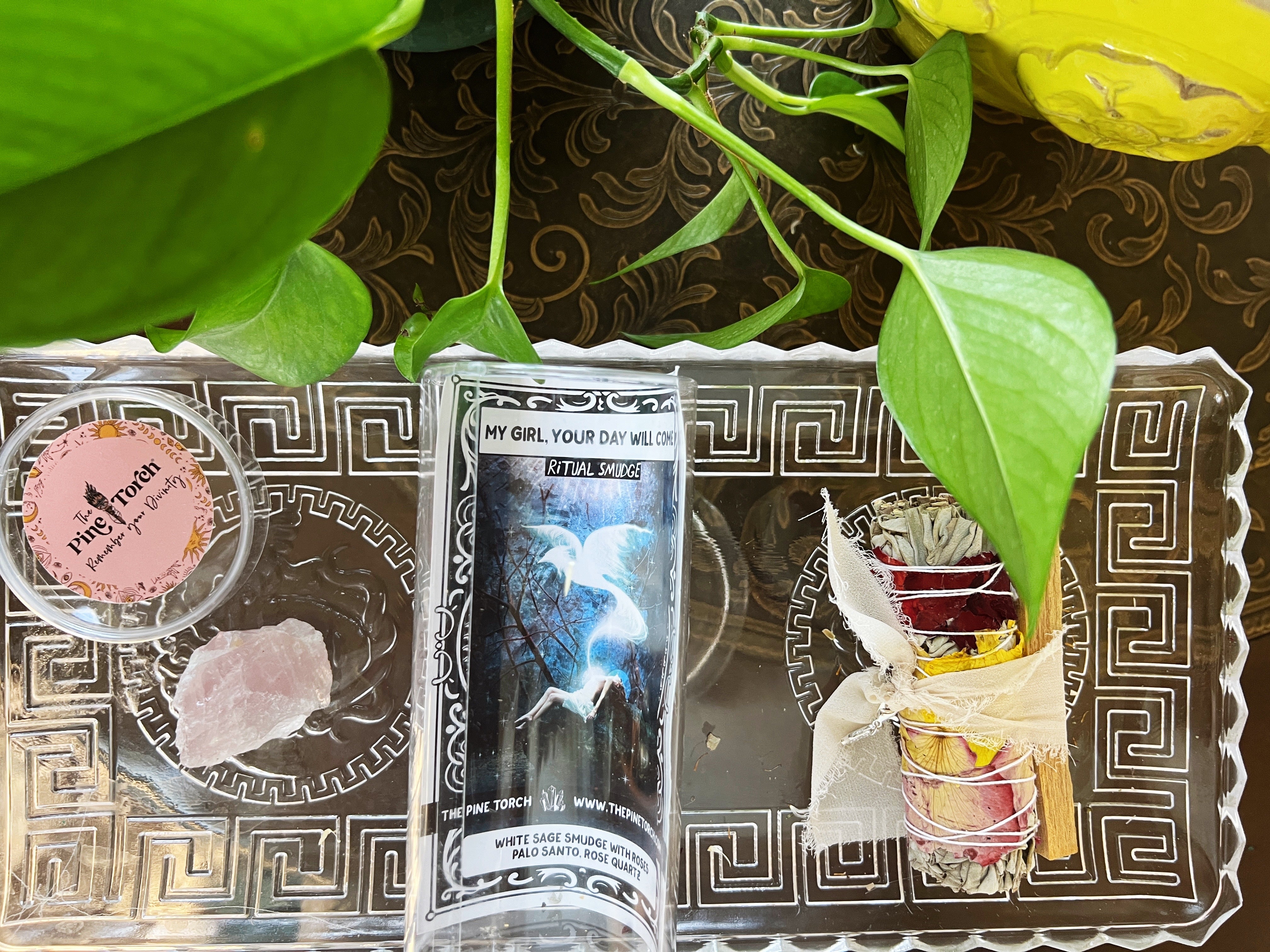 YOUR DAY WILL COME << WHITE SAGE WITH ROSES, PALO SANTO, ROSE QUARTZ >> RITUAL KIT