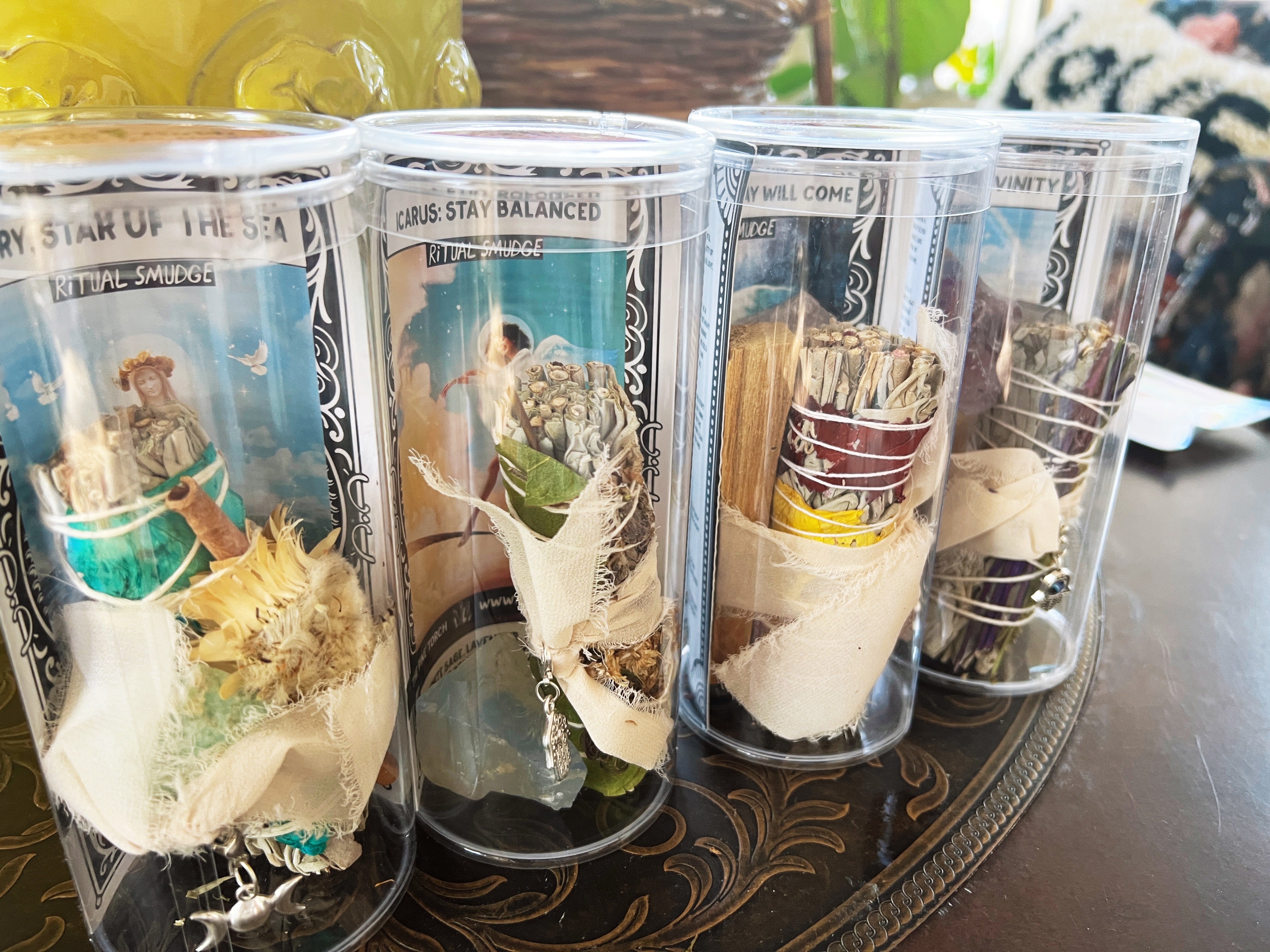 MARY, STAR OF THE SEA << WHITE SAGE WITH BOUGAINVILLEA, CINNAMON and AMAZONITE >> RITUAL KIT