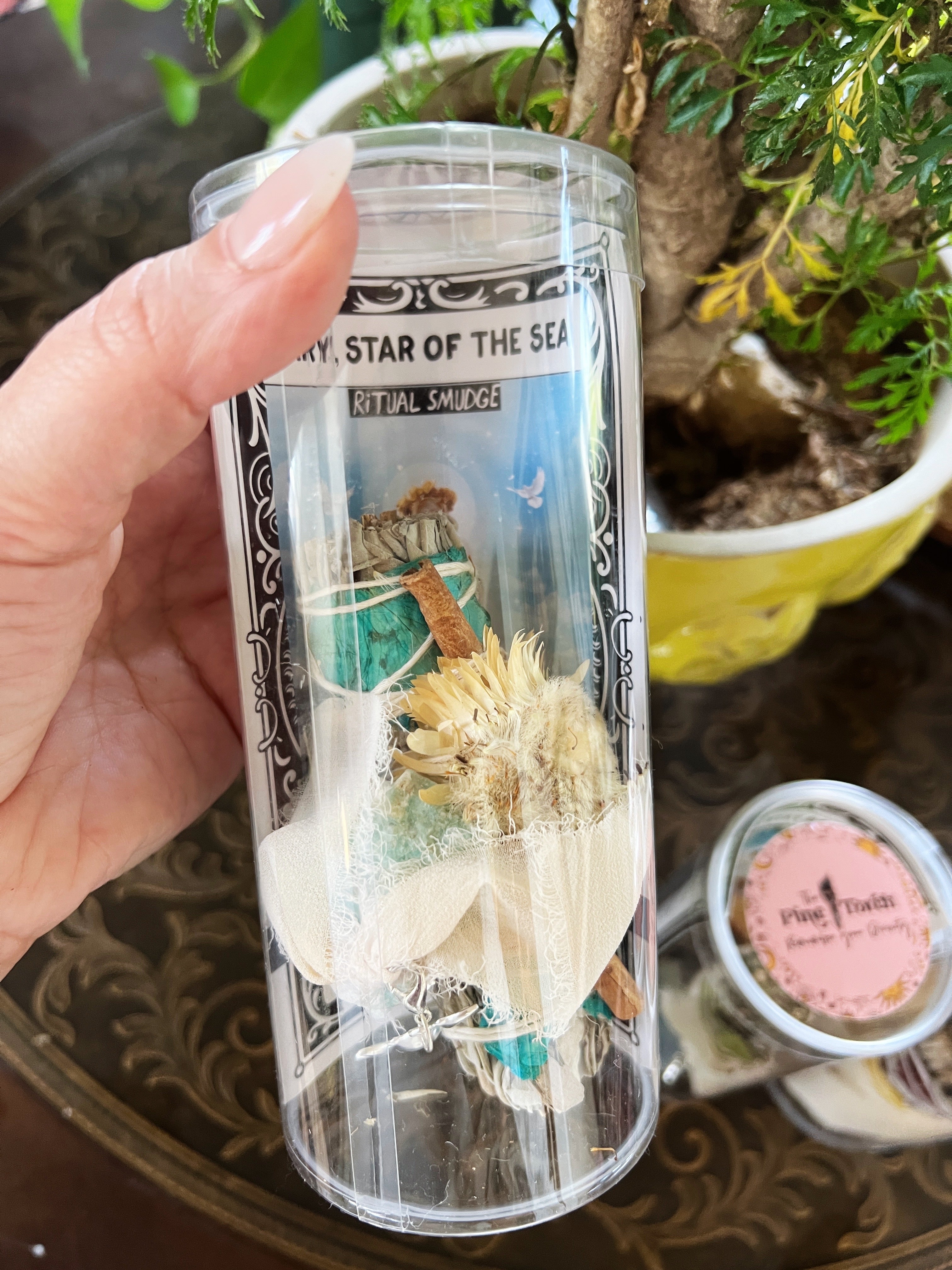 MARY, STAR OF THE SEA << WHITE SAGE WITH BOUGAINVILLEA, CINNAMON and AMAZONITE >> RITUAL KIT