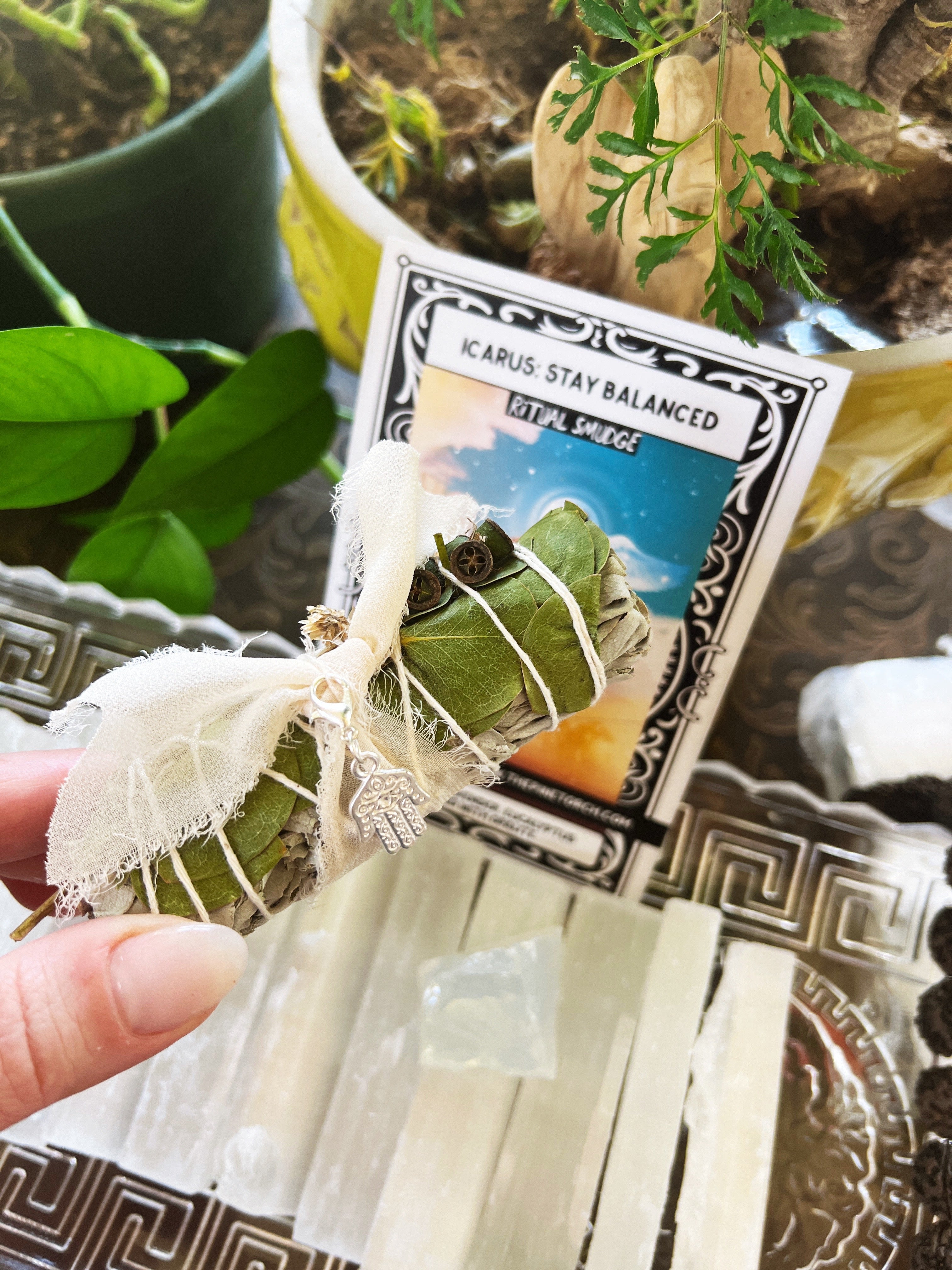 ICARUS: STAY BALANCED << EUCALYPTUS LAVENDER SAGE WITH OPALITE >> RITUAL KIT