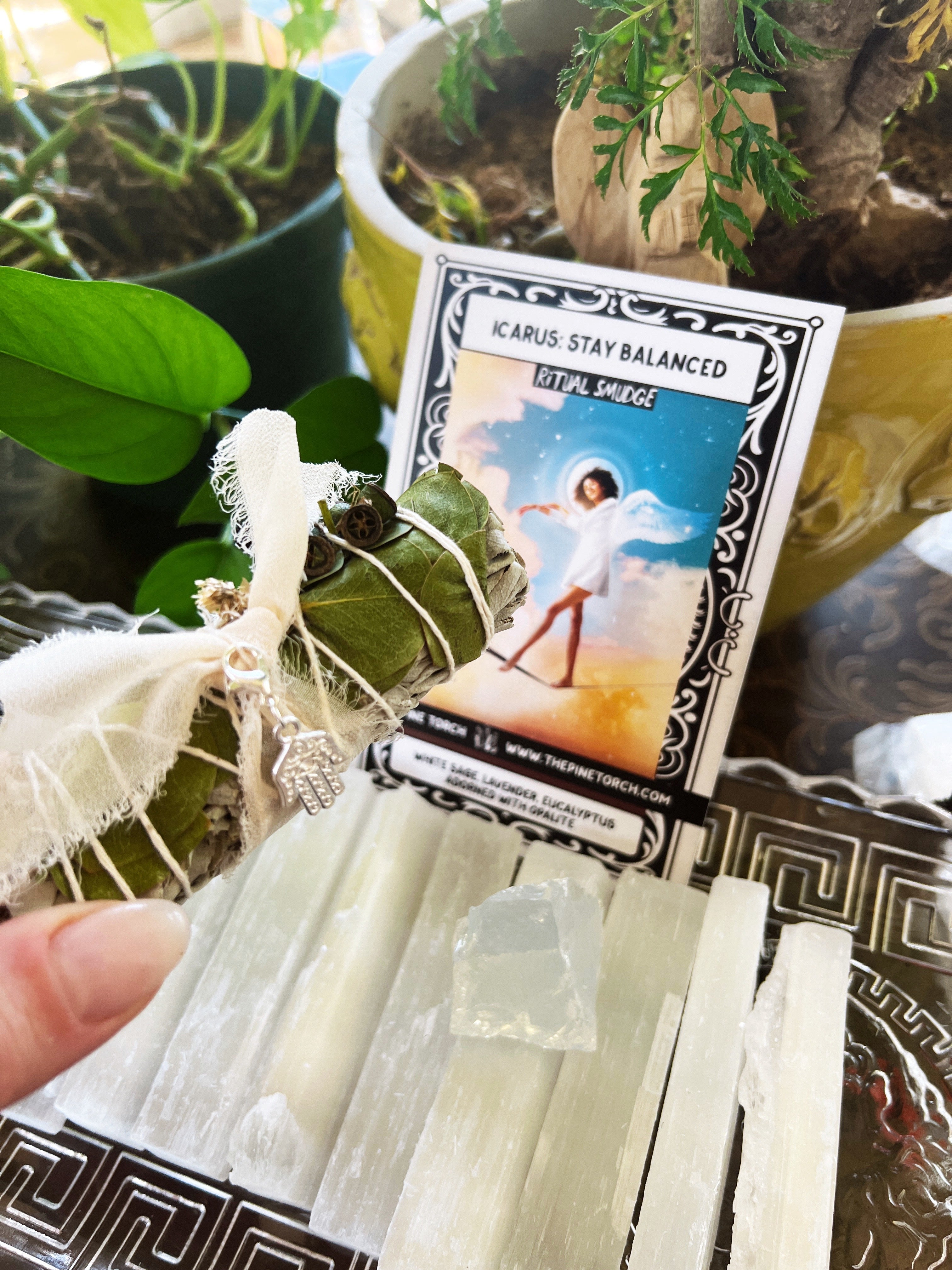 ICARUS: STAY BALANCED << EUCALYPTUS LAVENDER SAGE WITH OPALITE >> RITUAL KIT
