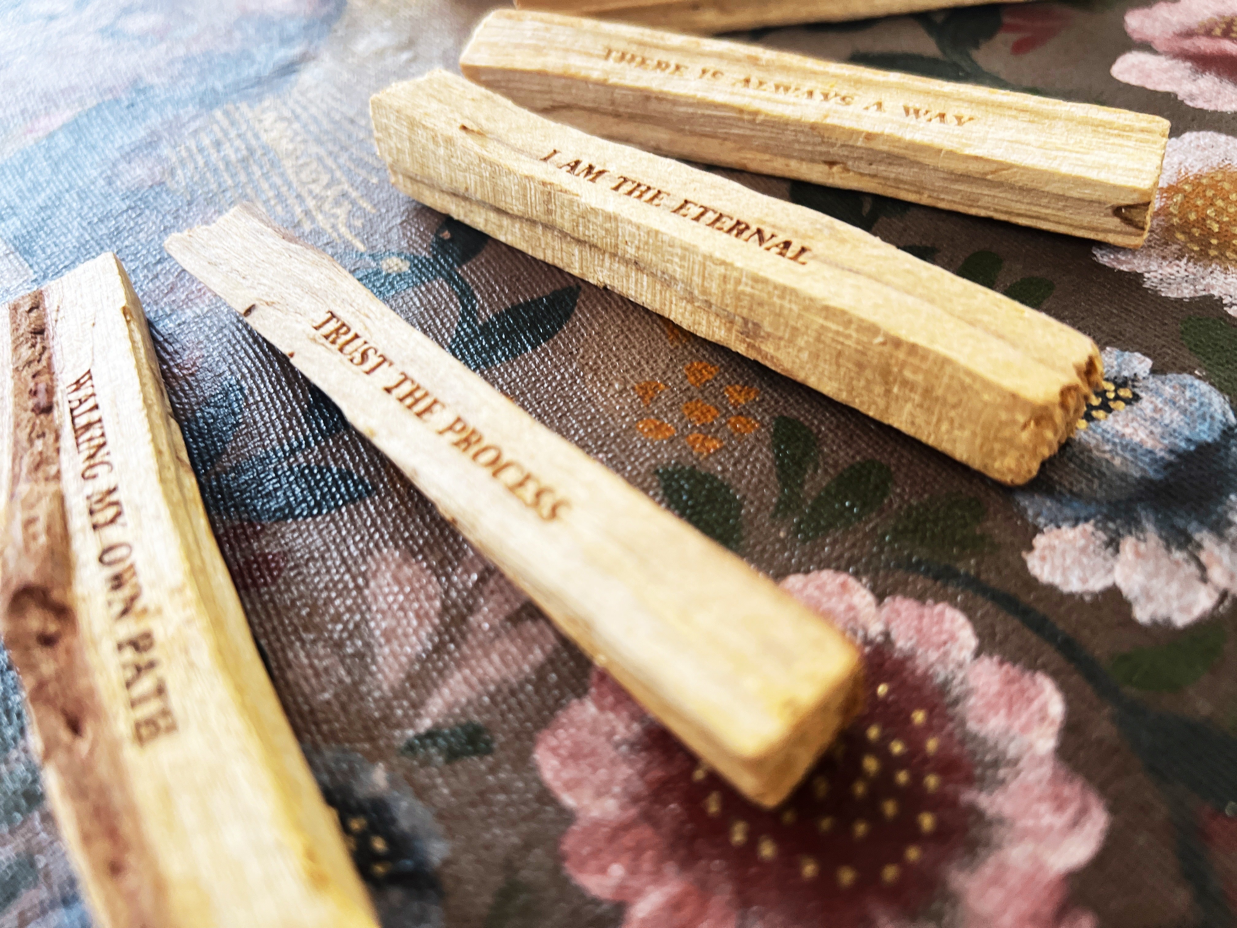 DIVINE INTERVENTION << CUSTOM ENGRAVED PALO SANTO >> ASSORTED MESSAGES