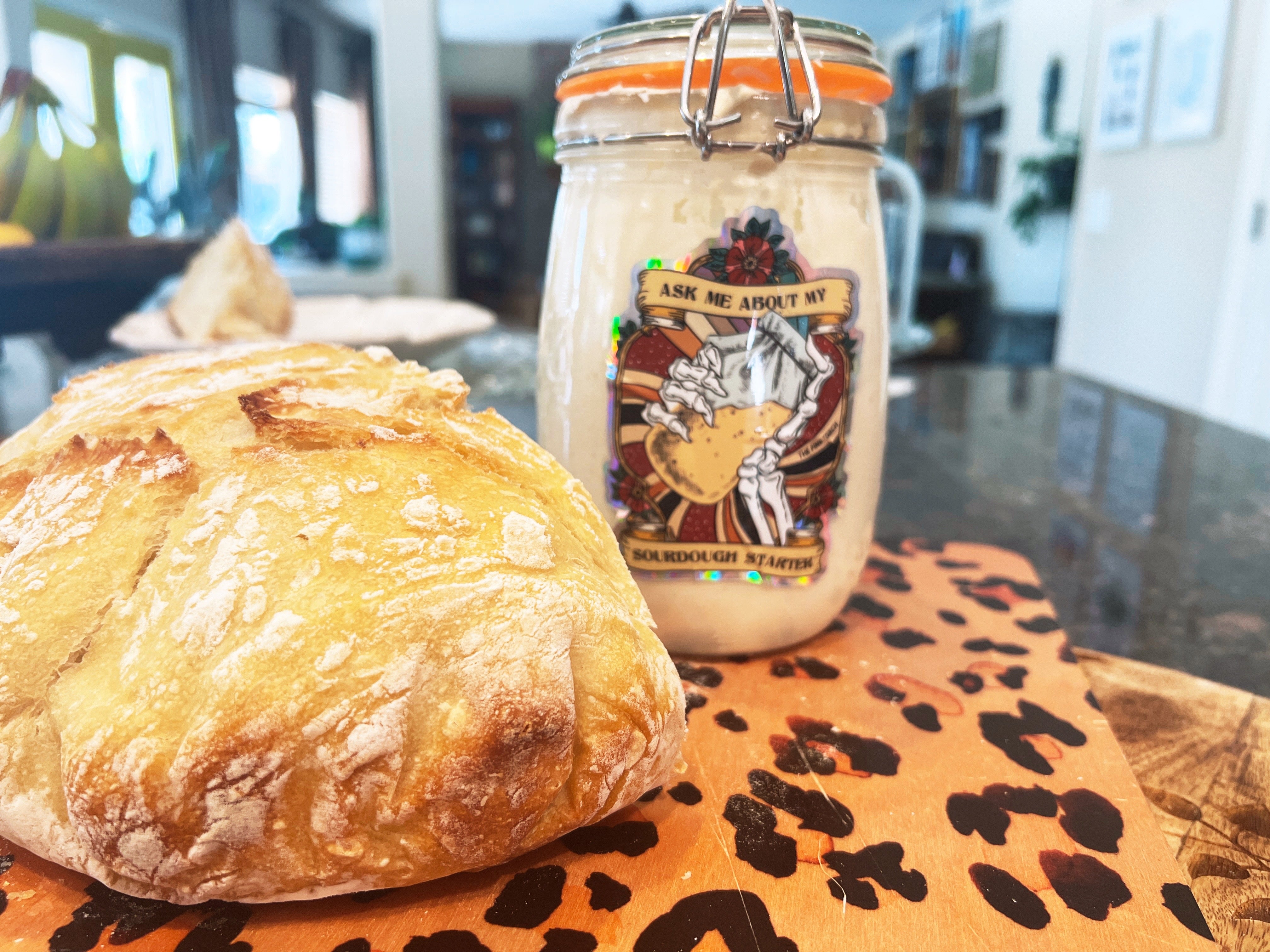 ASK ME ABOUT MY SOURDOUGH STARTER « HOLOGRAPHIC STICKER »