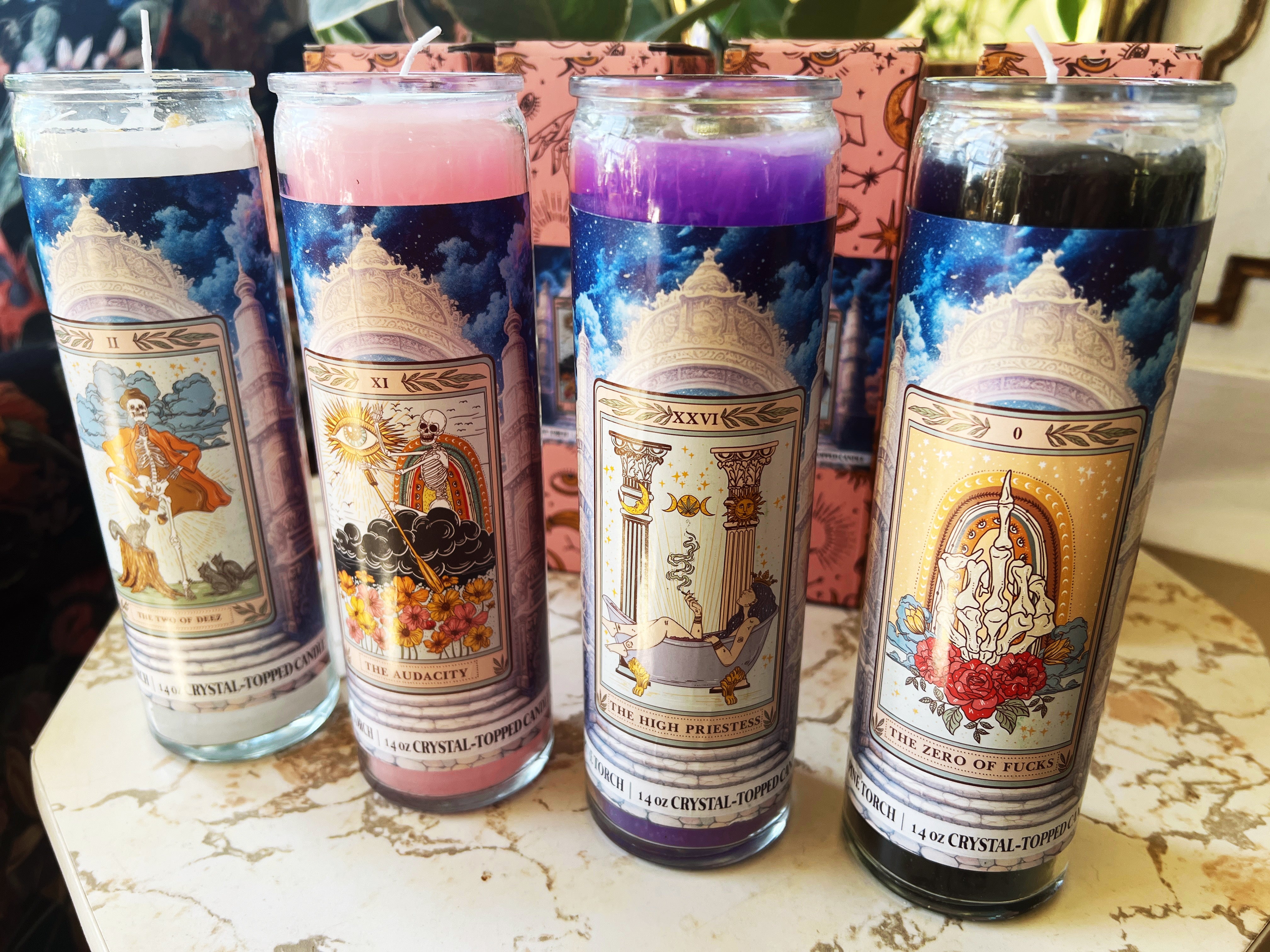 THE HIGH PRIESTESS << CRYSTAL TOPPED ALTAR CANDLE >>