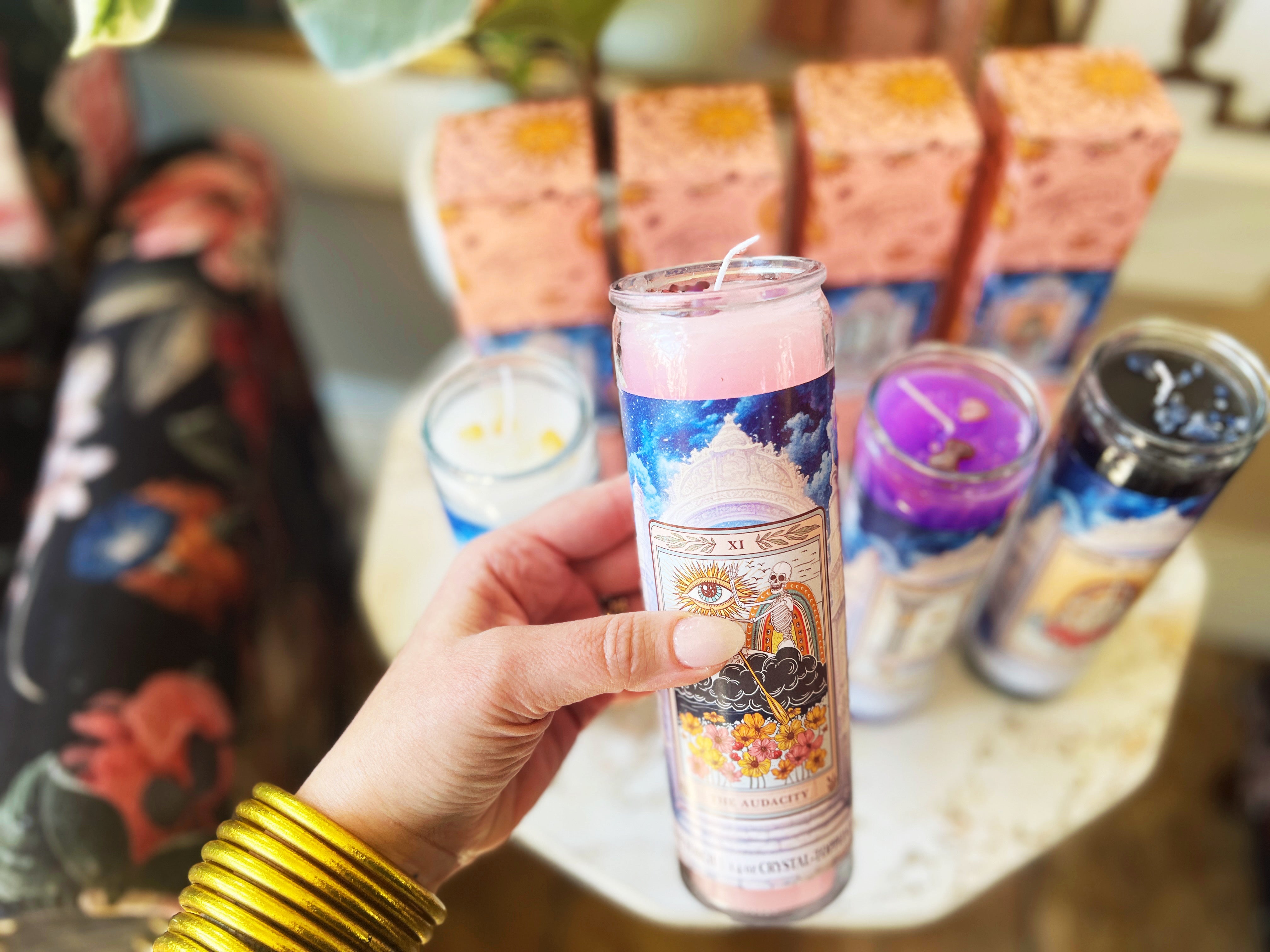 THE AUDACITY<< CRYSTAL TOPPED ALTAR CANDLE >>