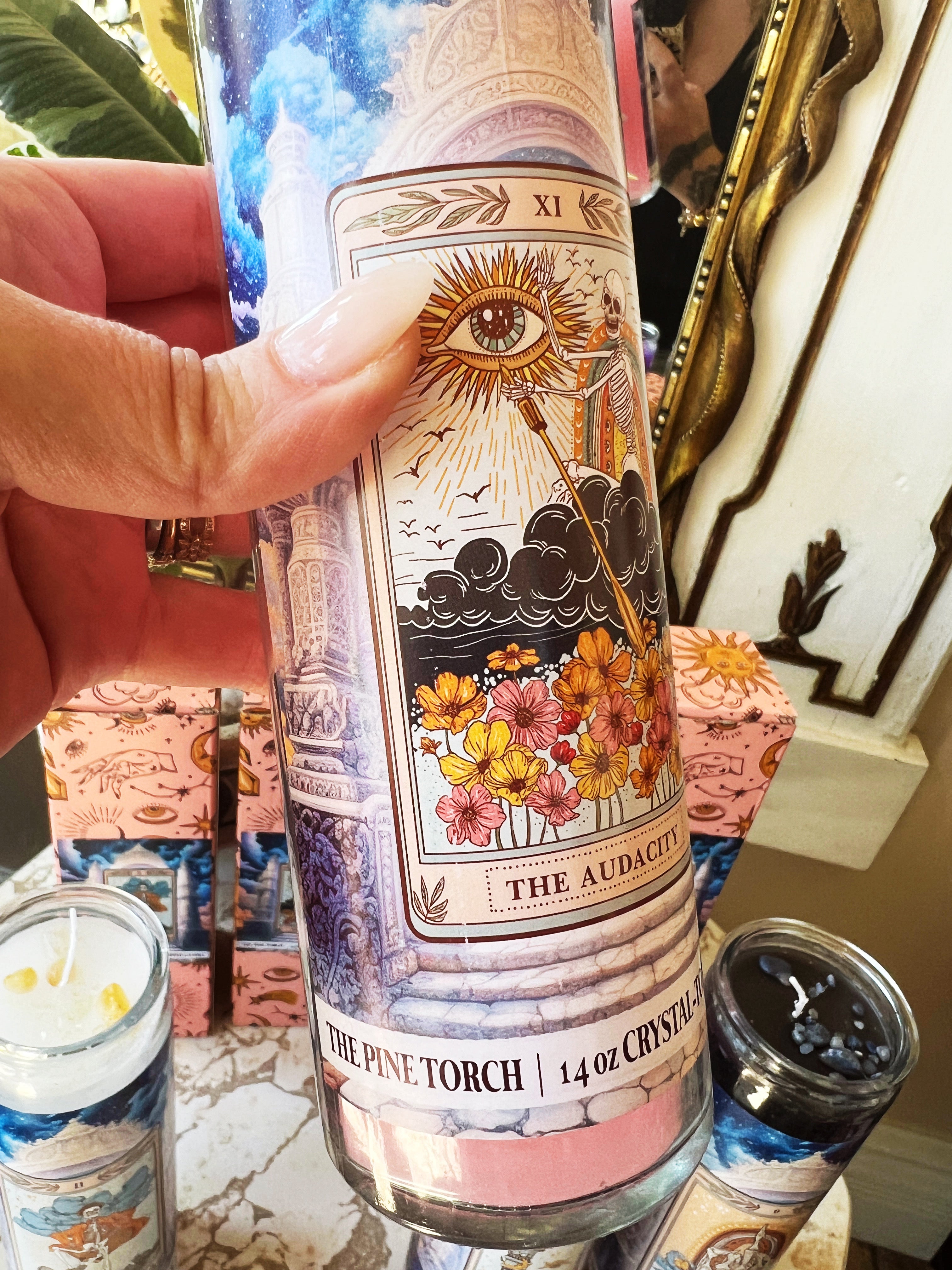 THE AUDACITY<< CRYSTAL TOPPED ALTAR CANDLE >>