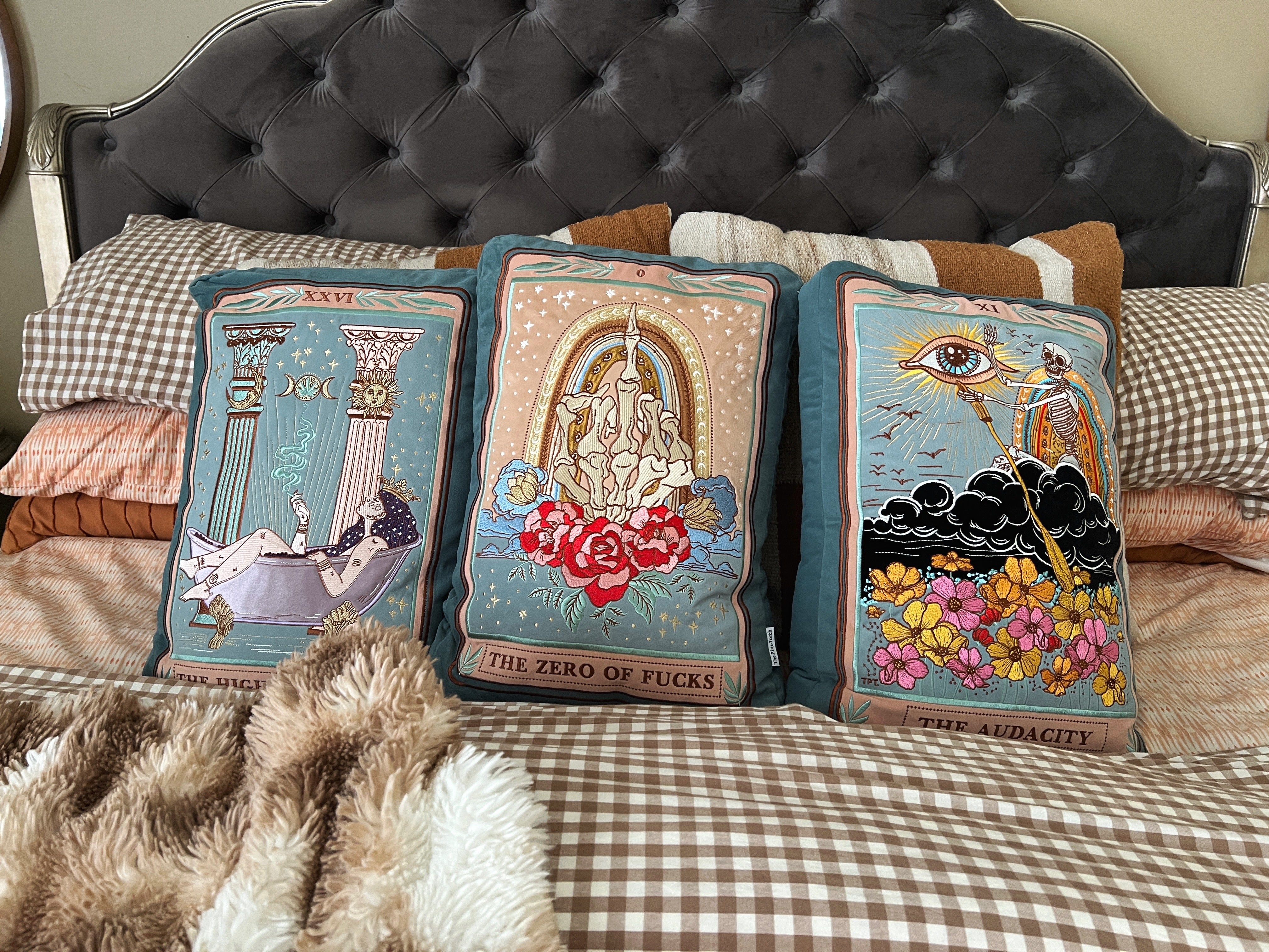 << THE HIGH PRIESTESS >> OVERSIZED PLUSH EMBROIDERED PILLOW