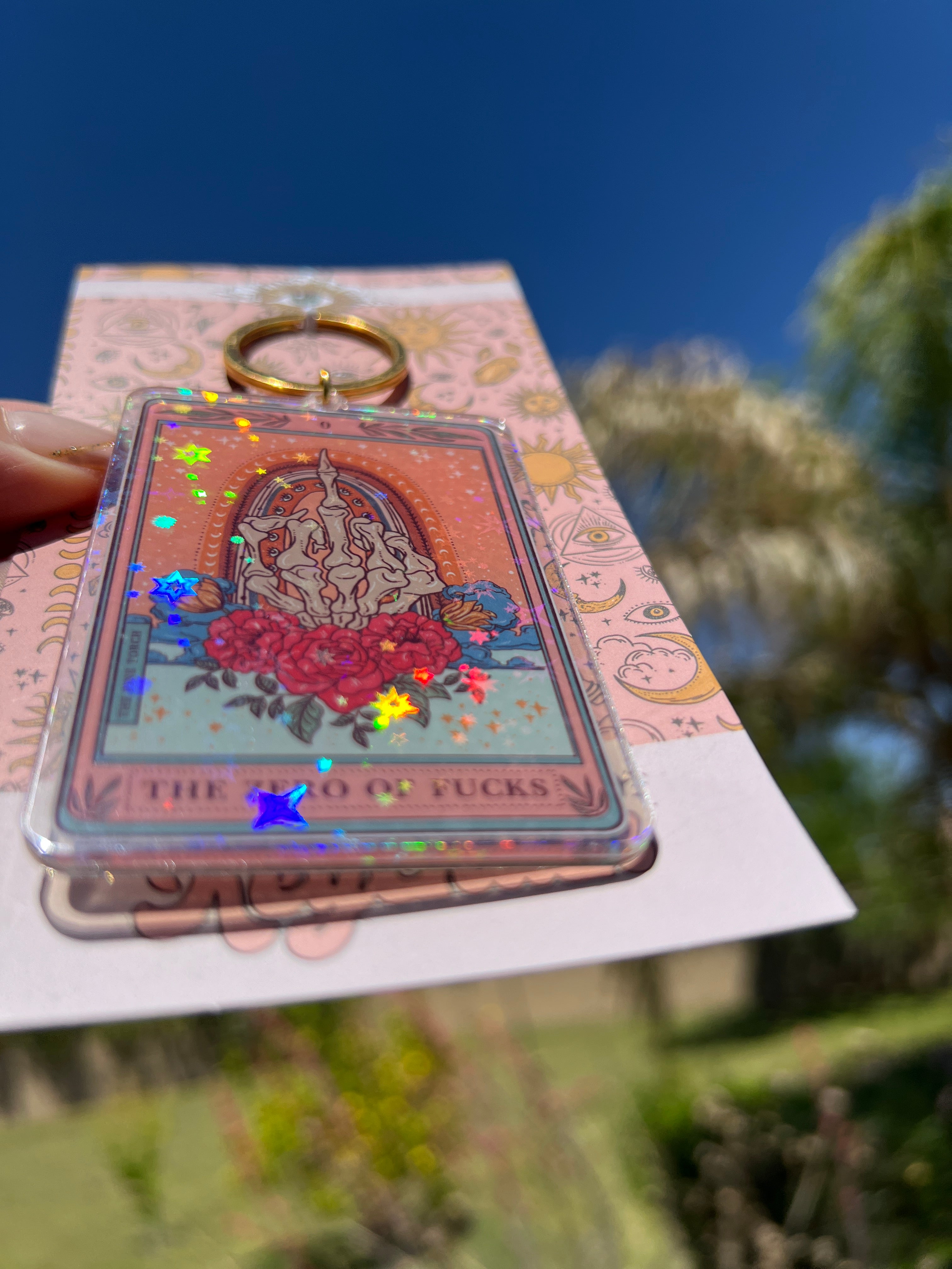 THE ZERO OF F*CKS « HOLOGRAPHIC KEYCHAIN »