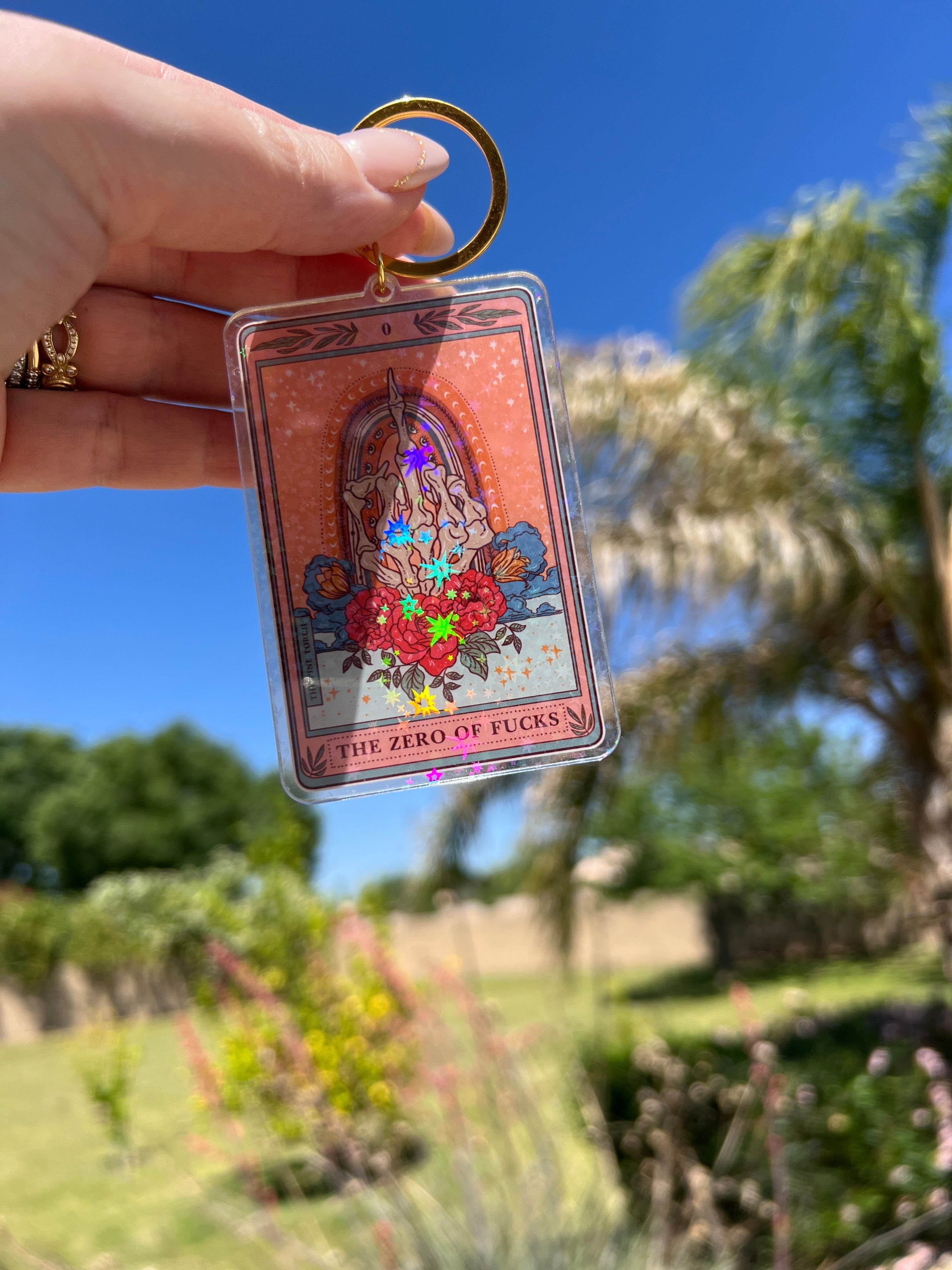 THE ZERO OF F*CKS « HOLOGRAPHIC KEYCHAIN »