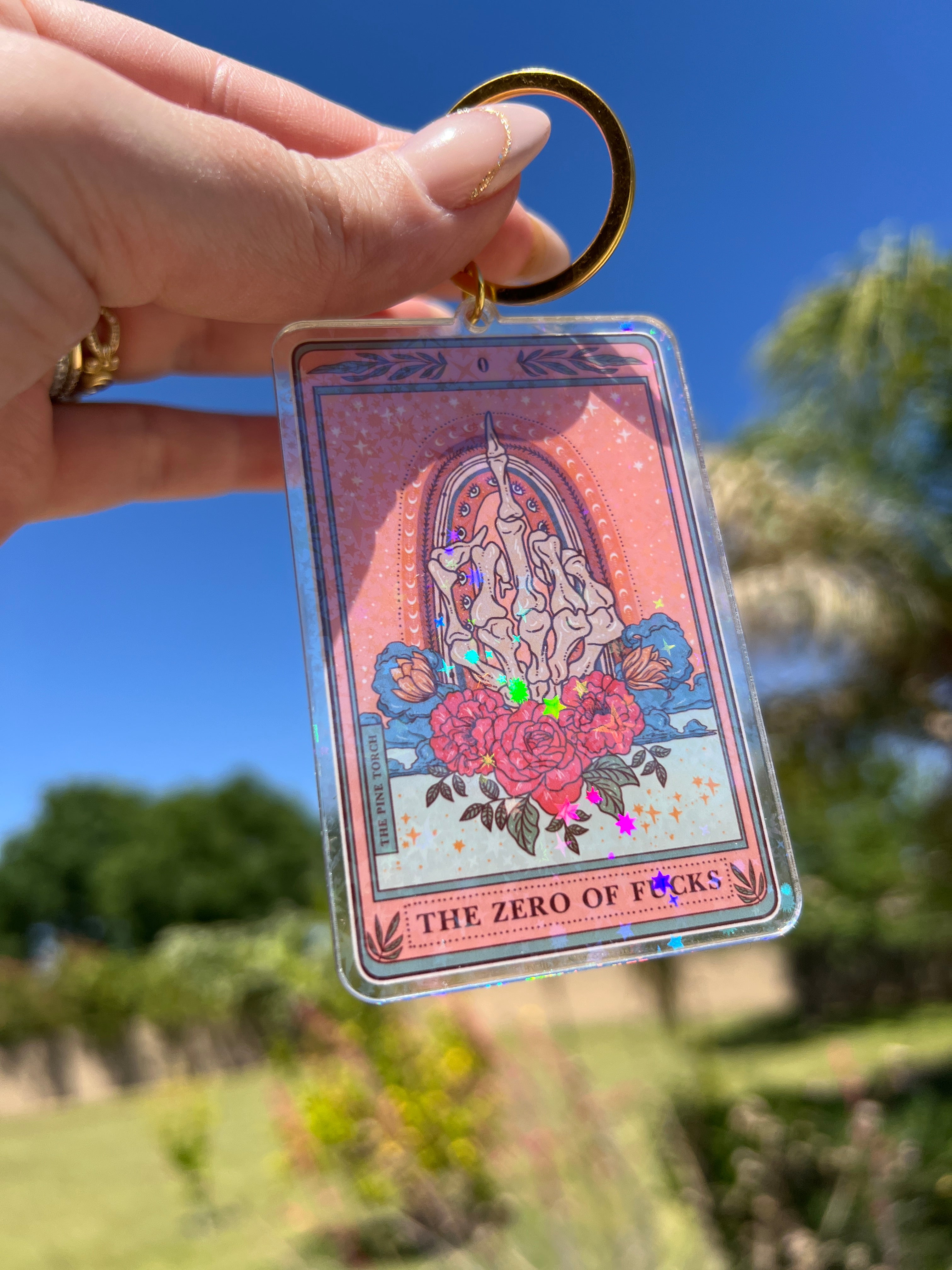 THE ZERO OF F*CKS « HOLOGRAPHIC KEYCHAIN »