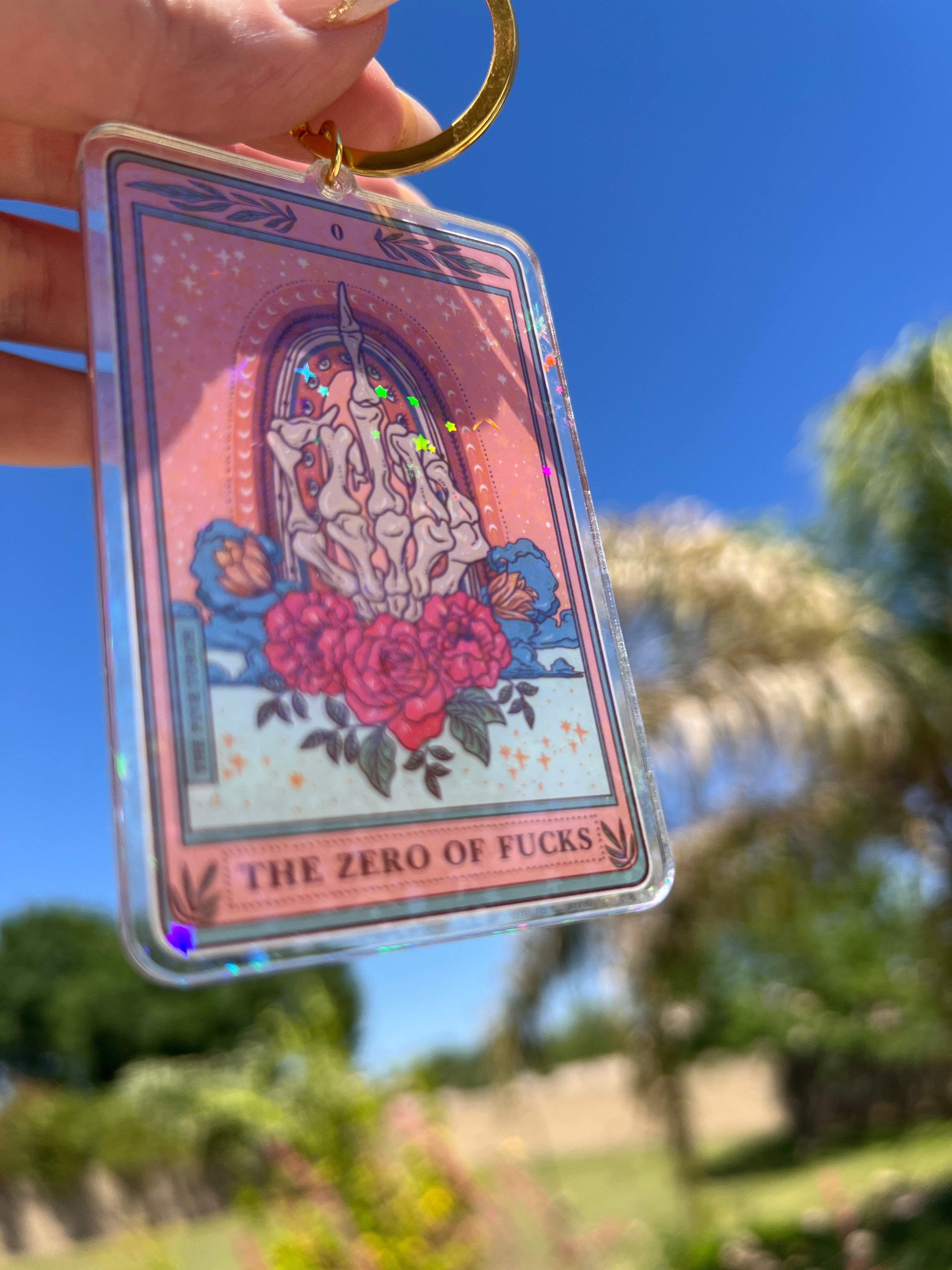 THE ZERO OF F*CKS « HOLOGRAPHIC KEYCHAIN »