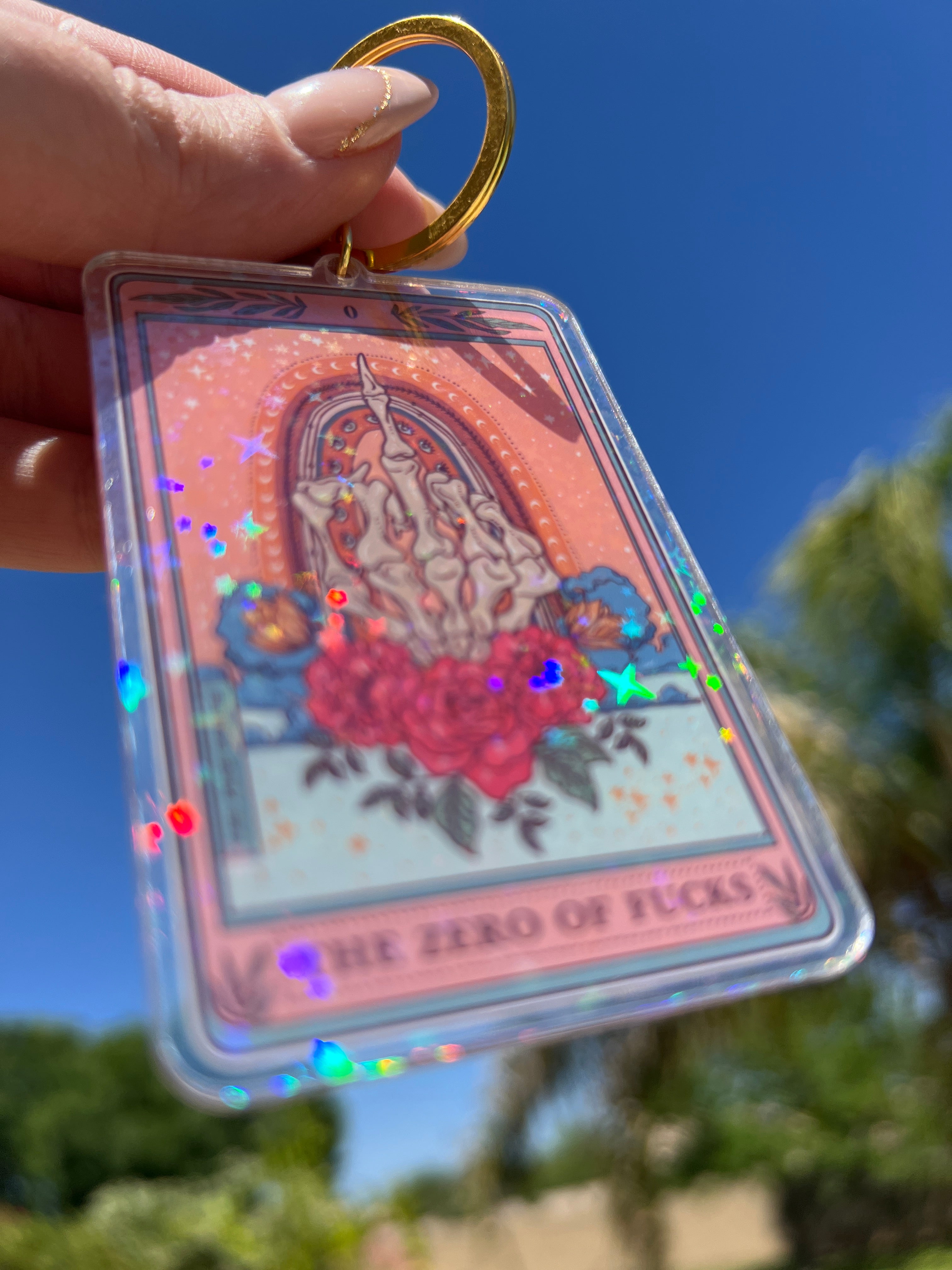 THE ZERO OF F*CKS « HOLOGRAPHIC KEYCHAIN »
