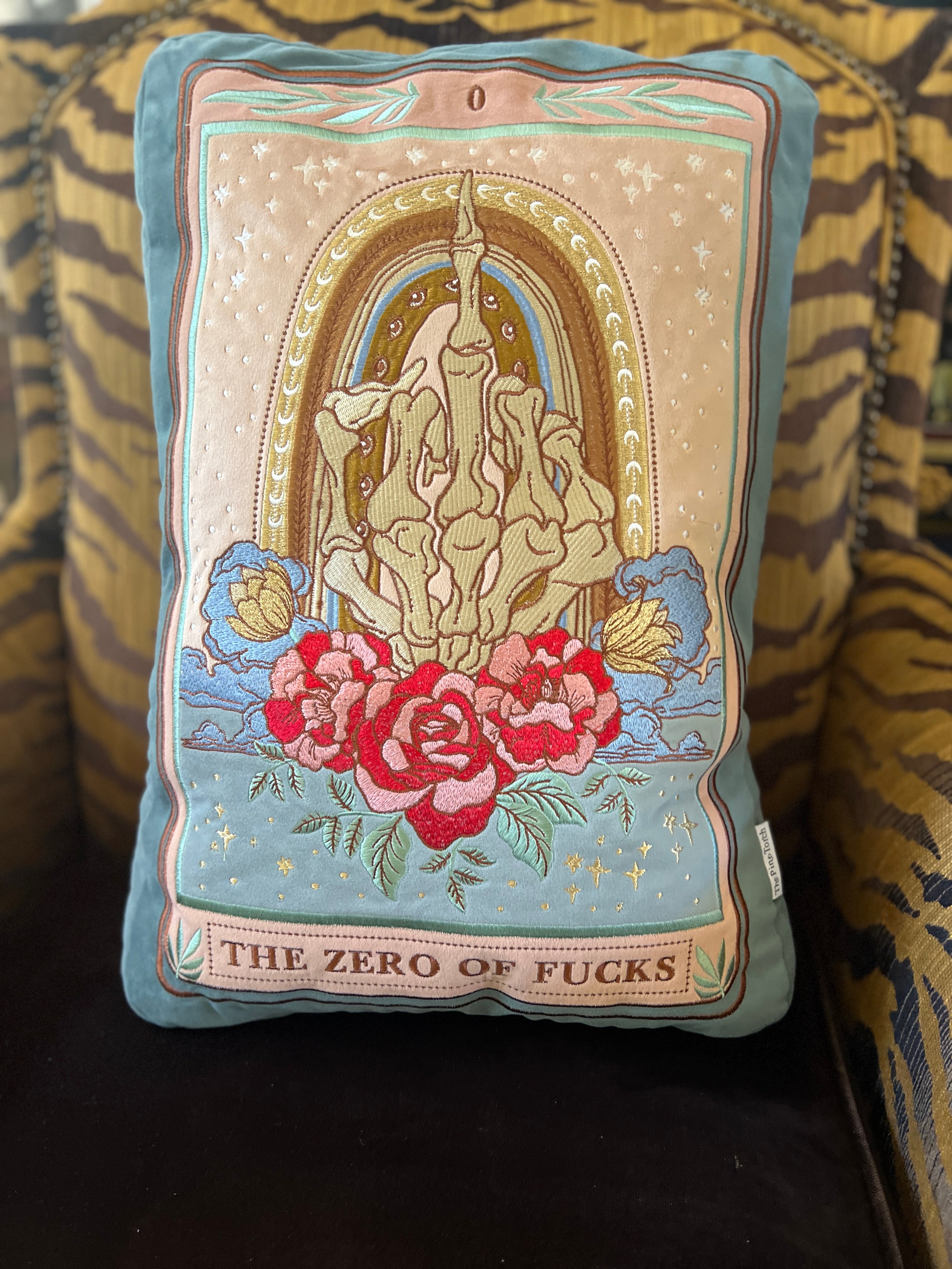 << THE ZERO OF F*CKS >> OVERSIZED PLUSH EMBROIDERED PILLOW