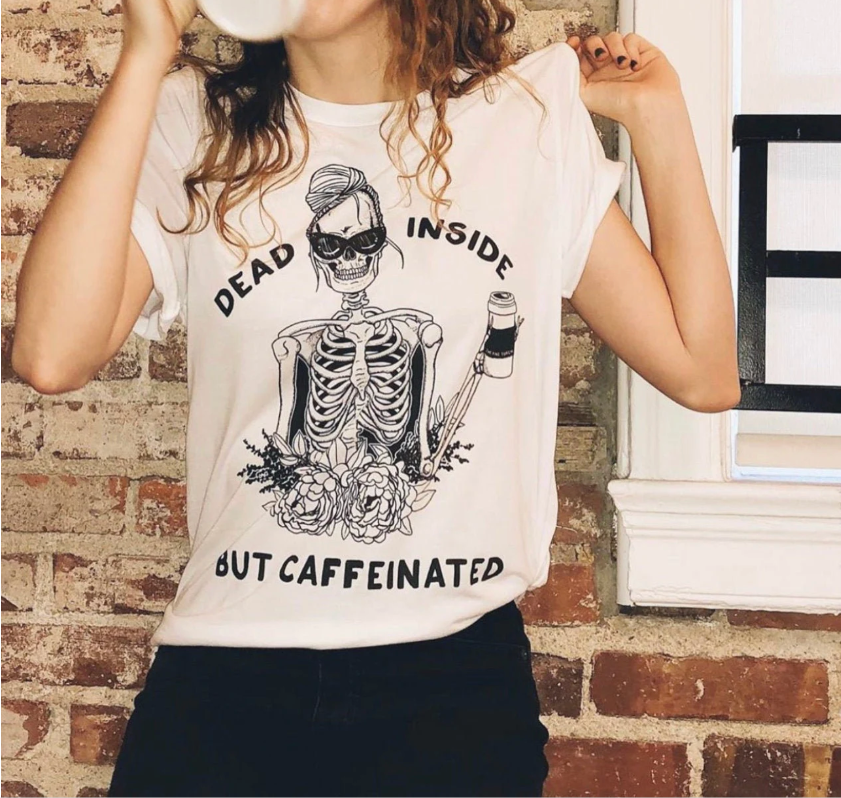 DEAD INSIDE BUT CAFFEINATED // UNISEX TEE