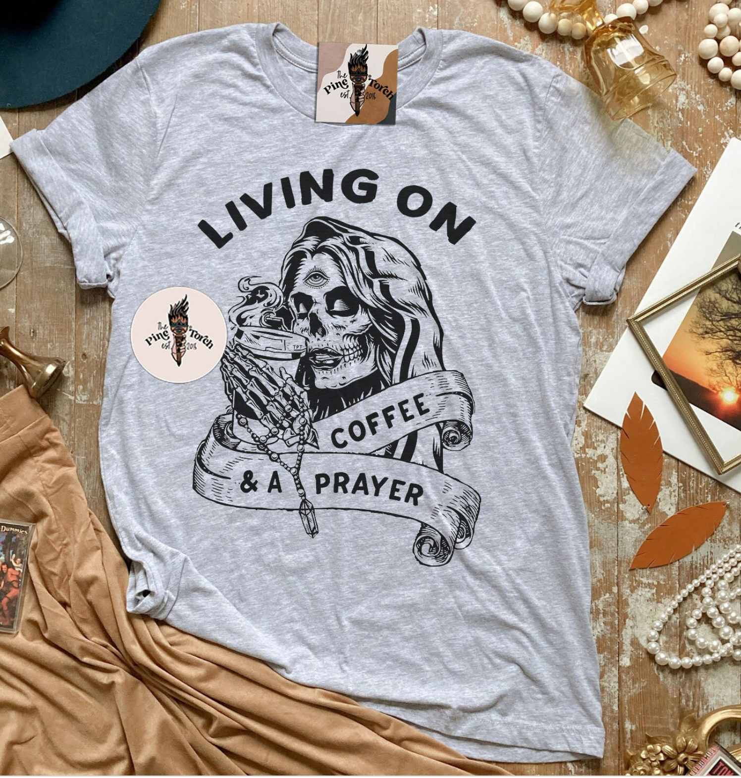 « LIVING ON COFFEE AND A PRAYER » UNISEX TEE