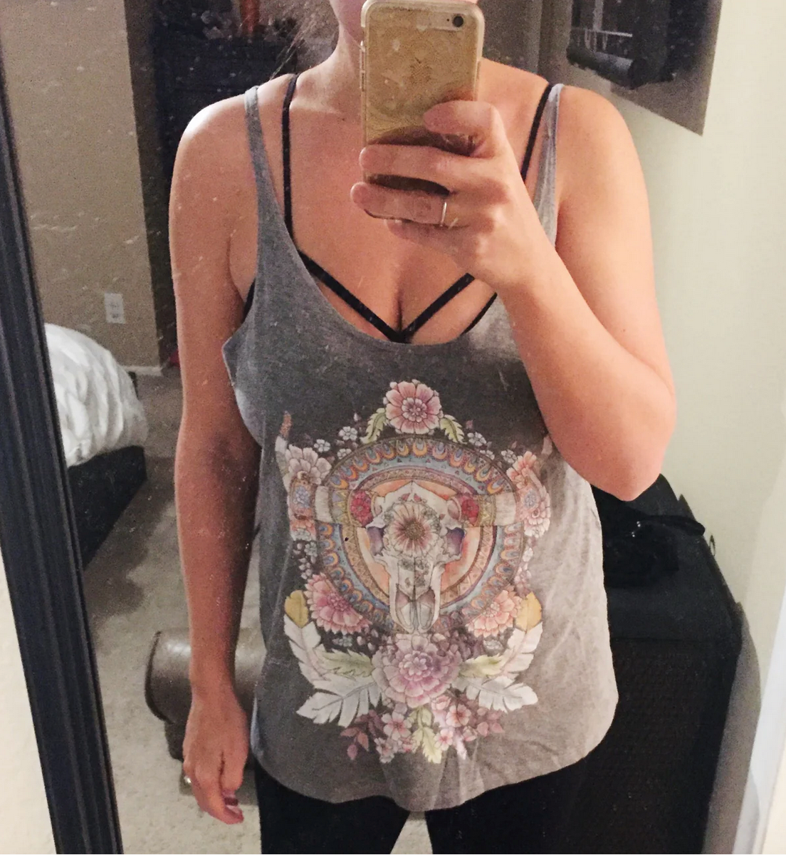 BULL SKULL MANDALA // FLOWY RACERBACK TANK
