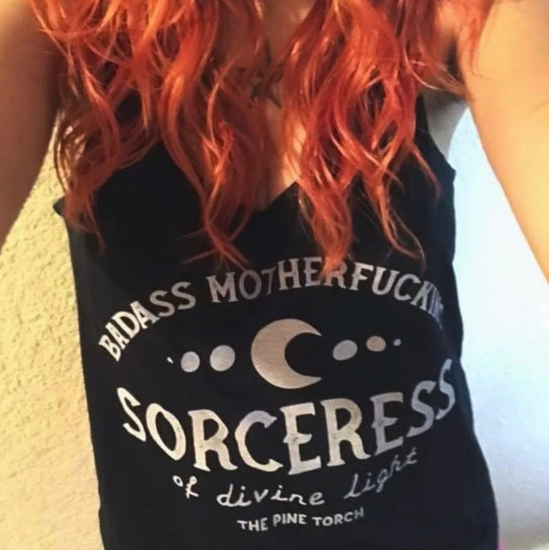 BADASS SORCERESS OF DIVINE LIGHT // FLOWY RACERBACK TANK