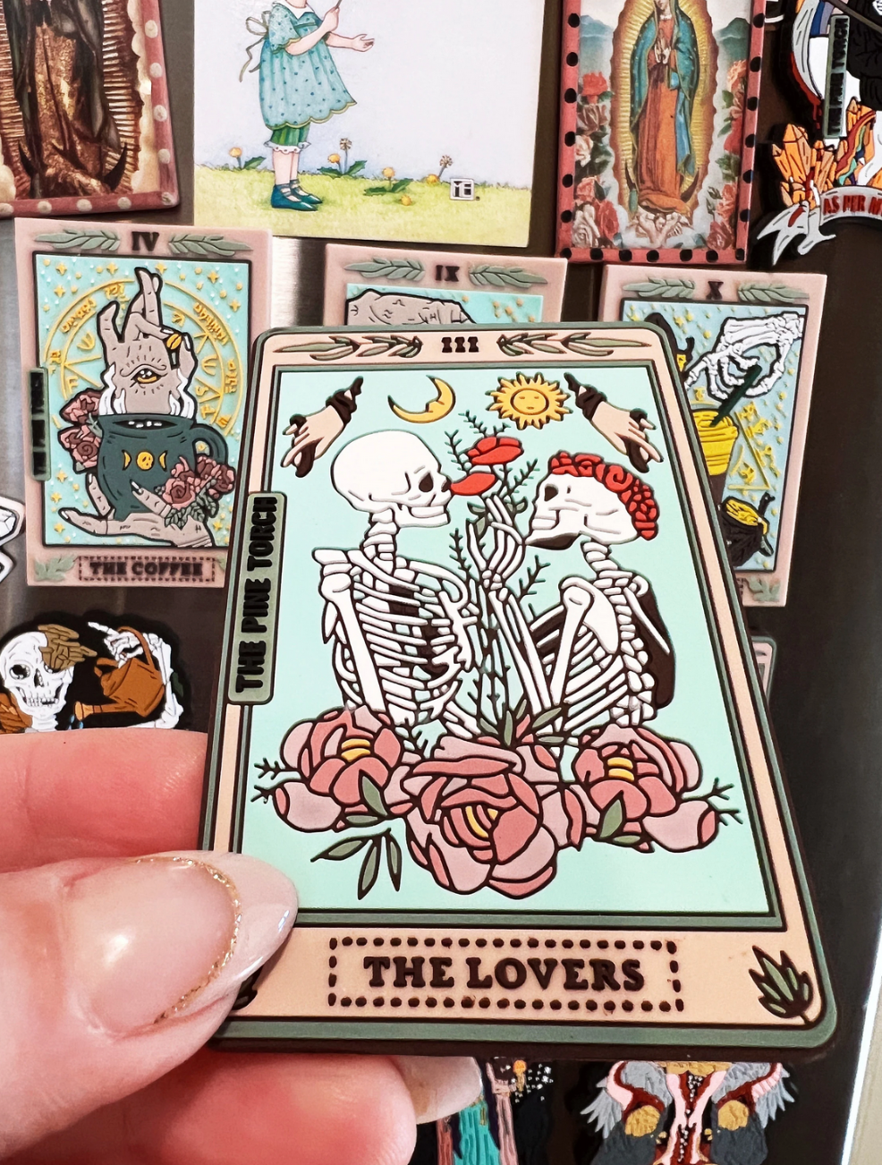 THE LOVERS TAROT « SOFT RUBBER 3D MAGNET » (Different borders)