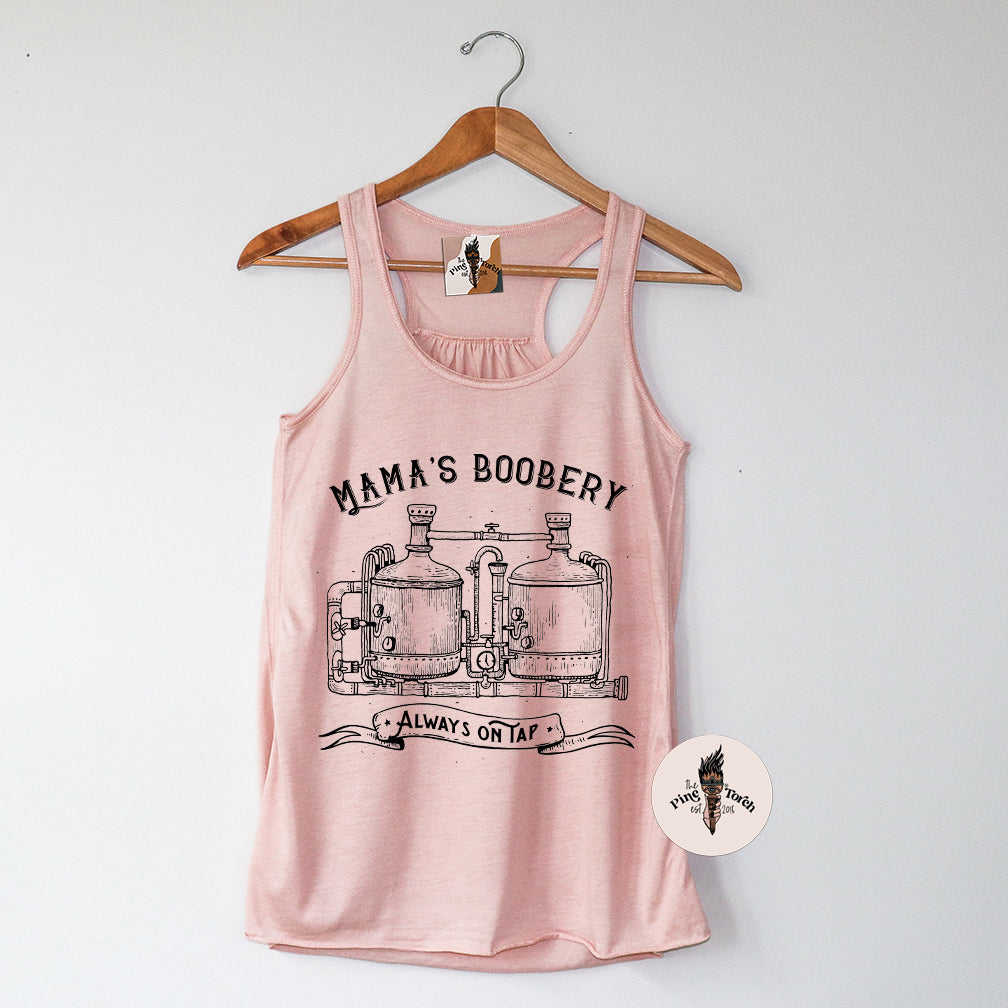 MAMA'S BOOBERY // FLOWY RACERBACK TANK