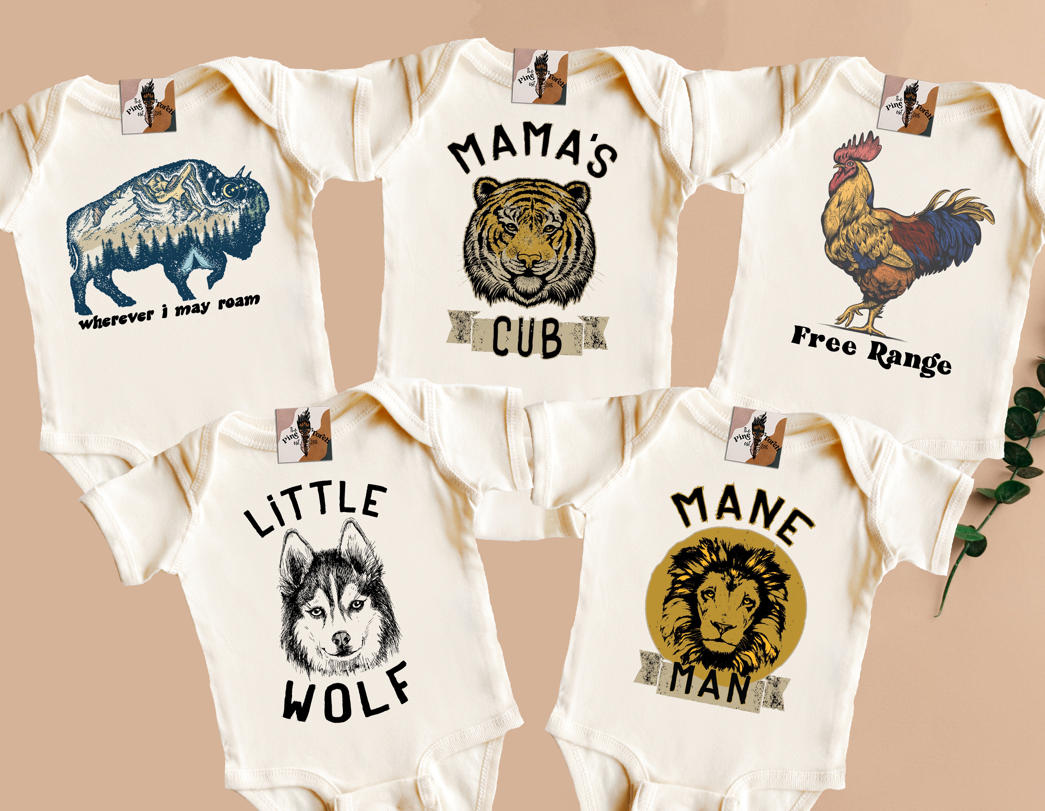 « ANIMALS (BOY) STARTER PACK » 5 BODYSUIT BUNDLE