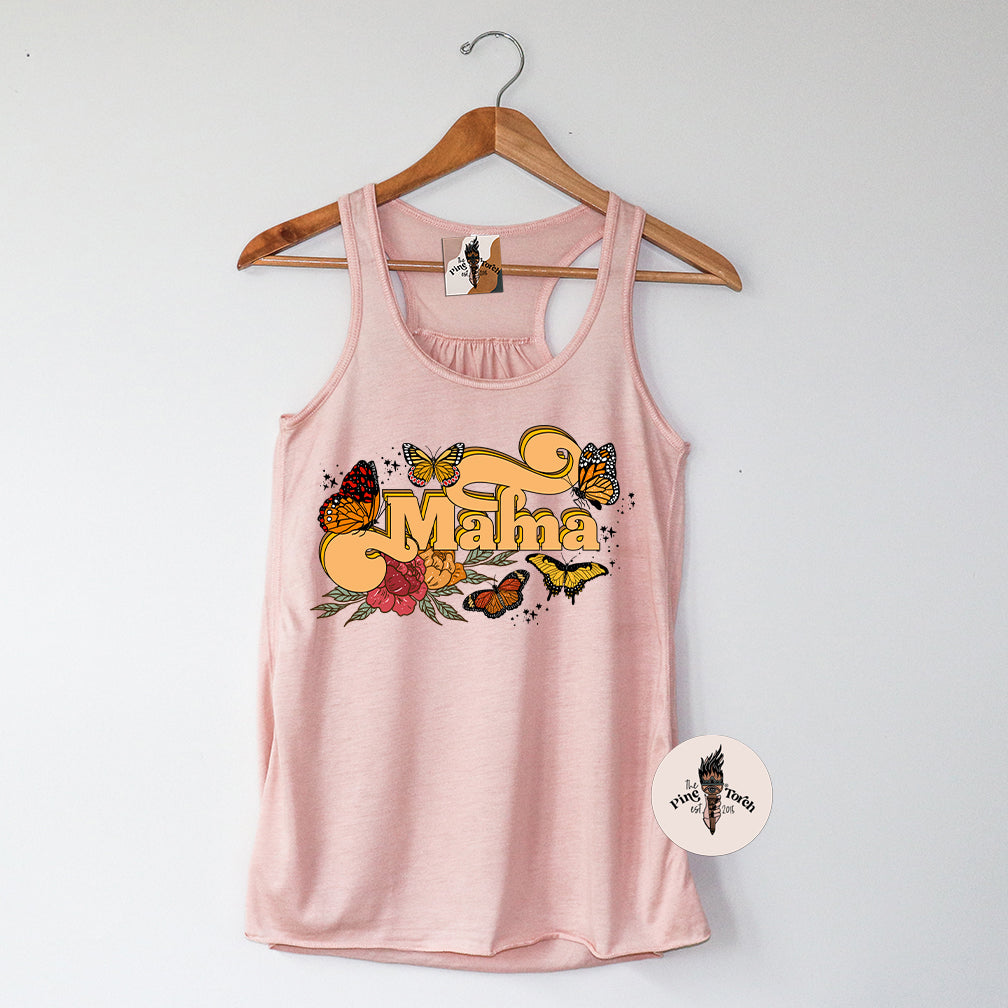 MAMA BUTTERFLY // FLOWY RACERBACK TANK