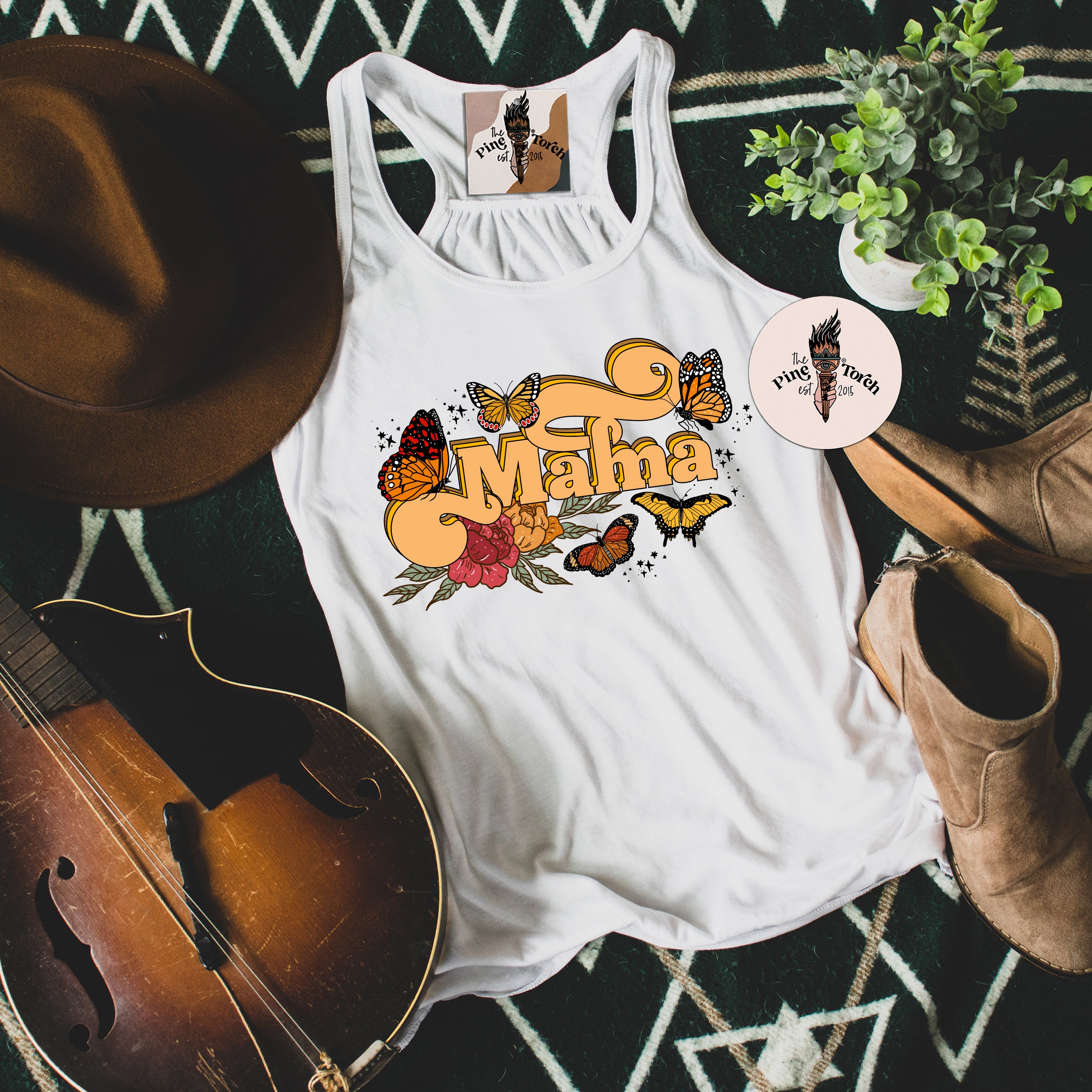 MAMA BUTTERFLY // FLOWY RACERBACK TANK