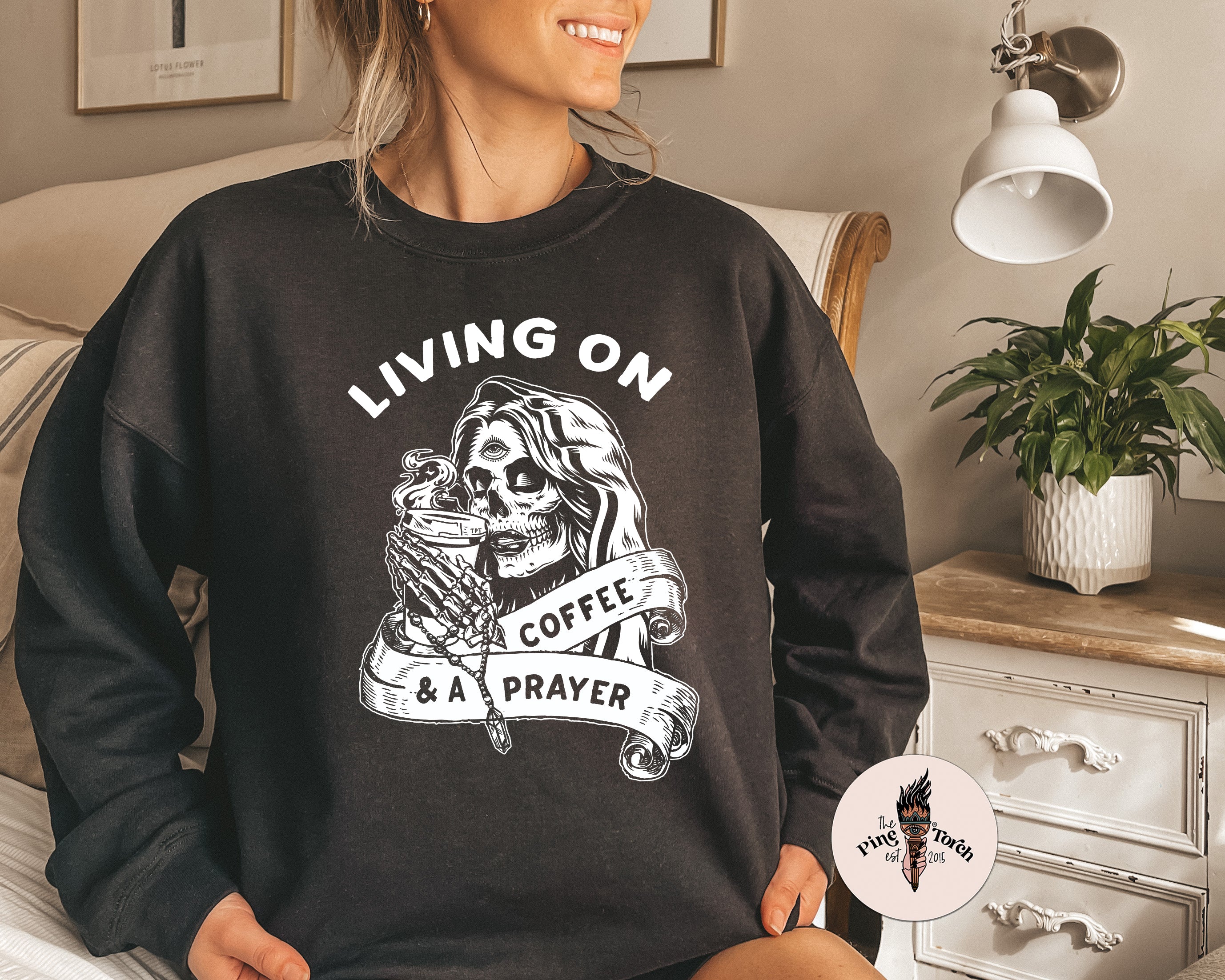 LIVING ON COFFEE AND A PRAYER // UNISEX PULLOVER