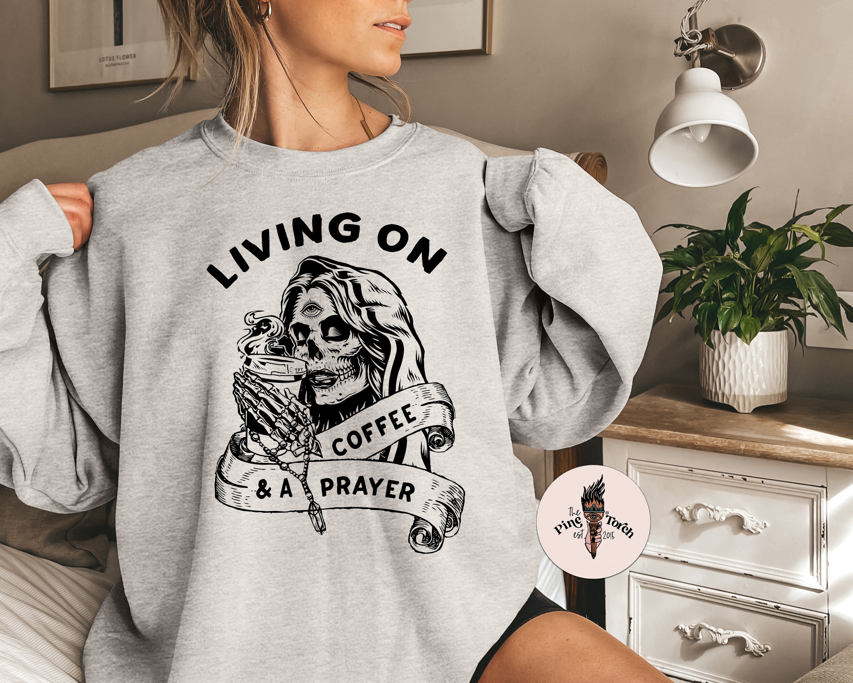 LIVING ON COFFEE AND A PRAYER // UNISEX PULLOVER
