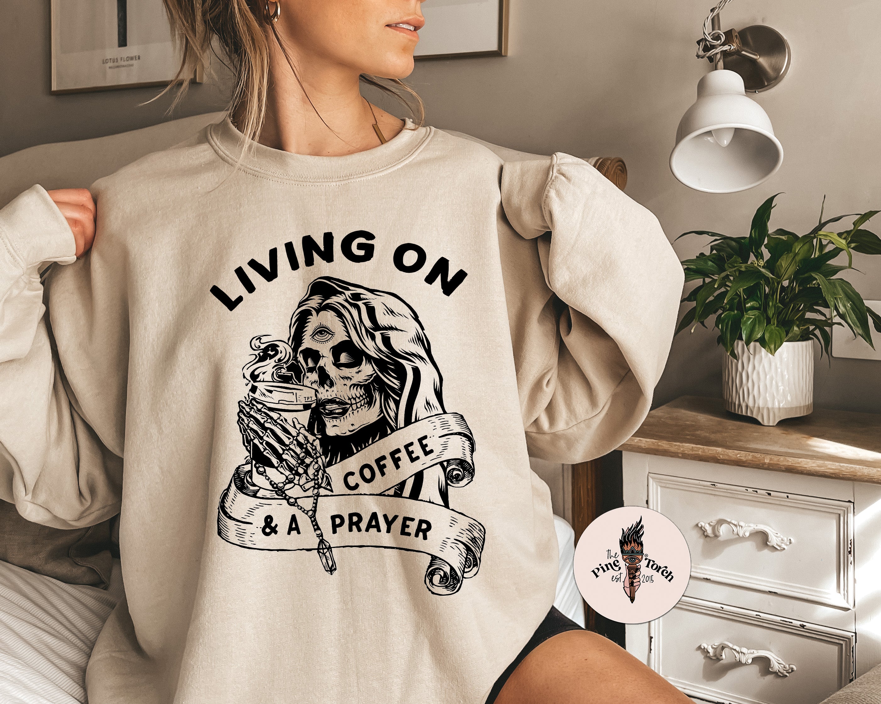 LIVING ON COFFEE AND A PRAYER // UNISEX PULLOVER