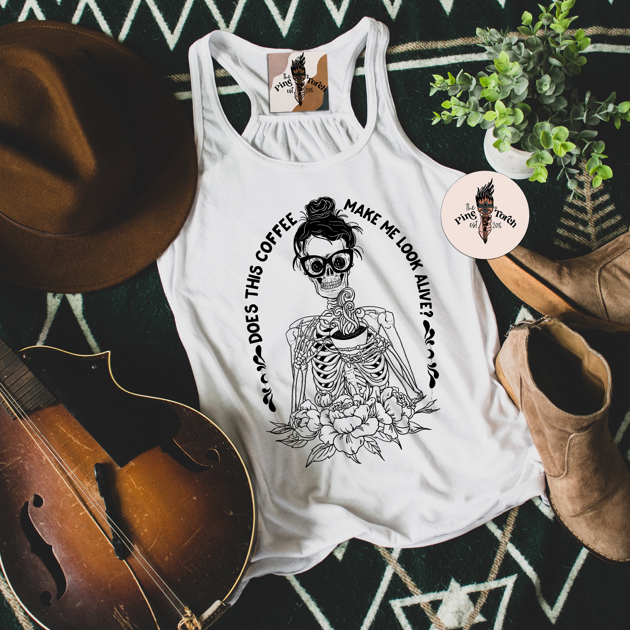 DOES THIS COFFEE MAKE ME LOOK ALIVE? // FLOWY RACERBACK TANK