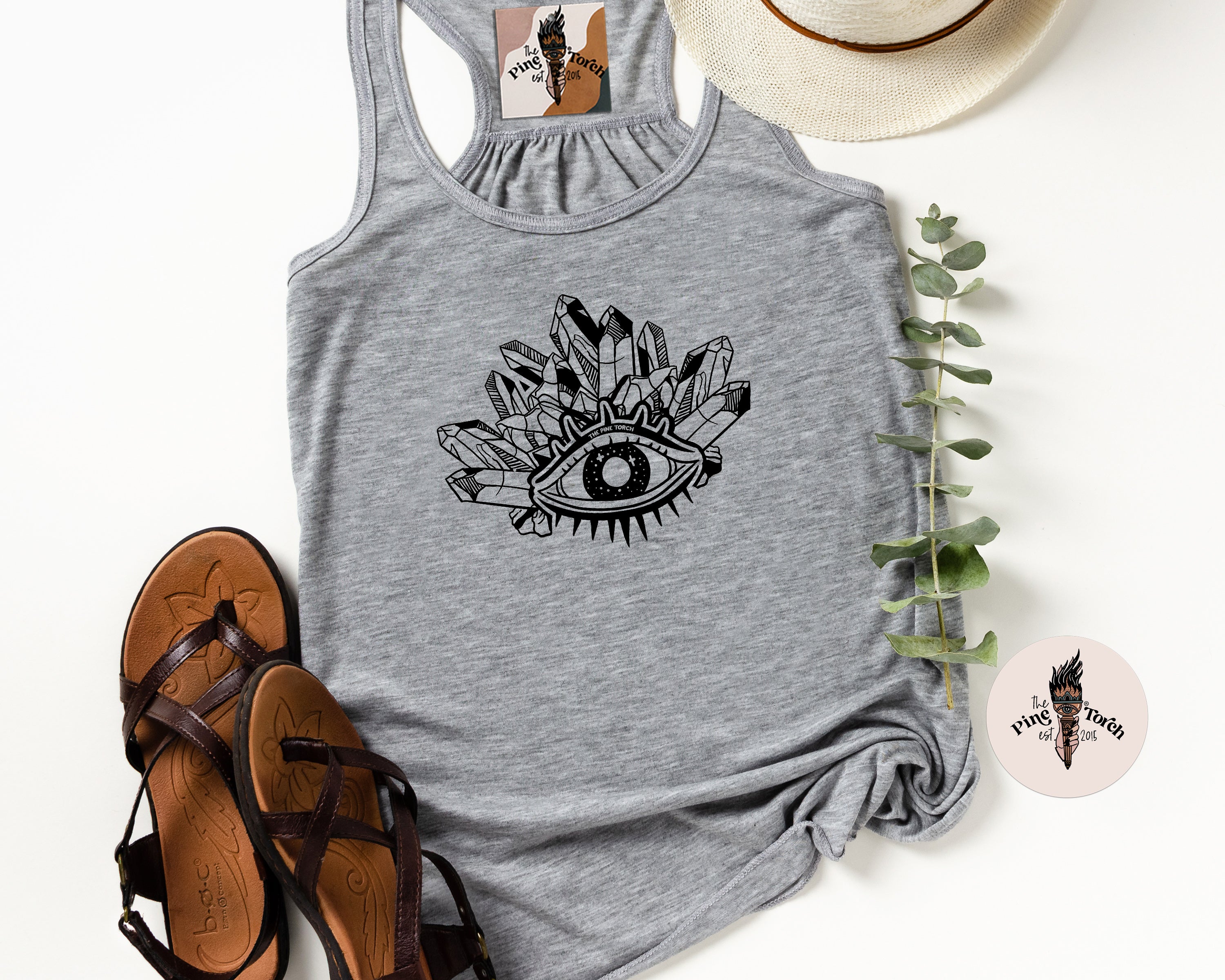 CRYSTAL EVIL EYE // FLOWY RACERBACK TANK