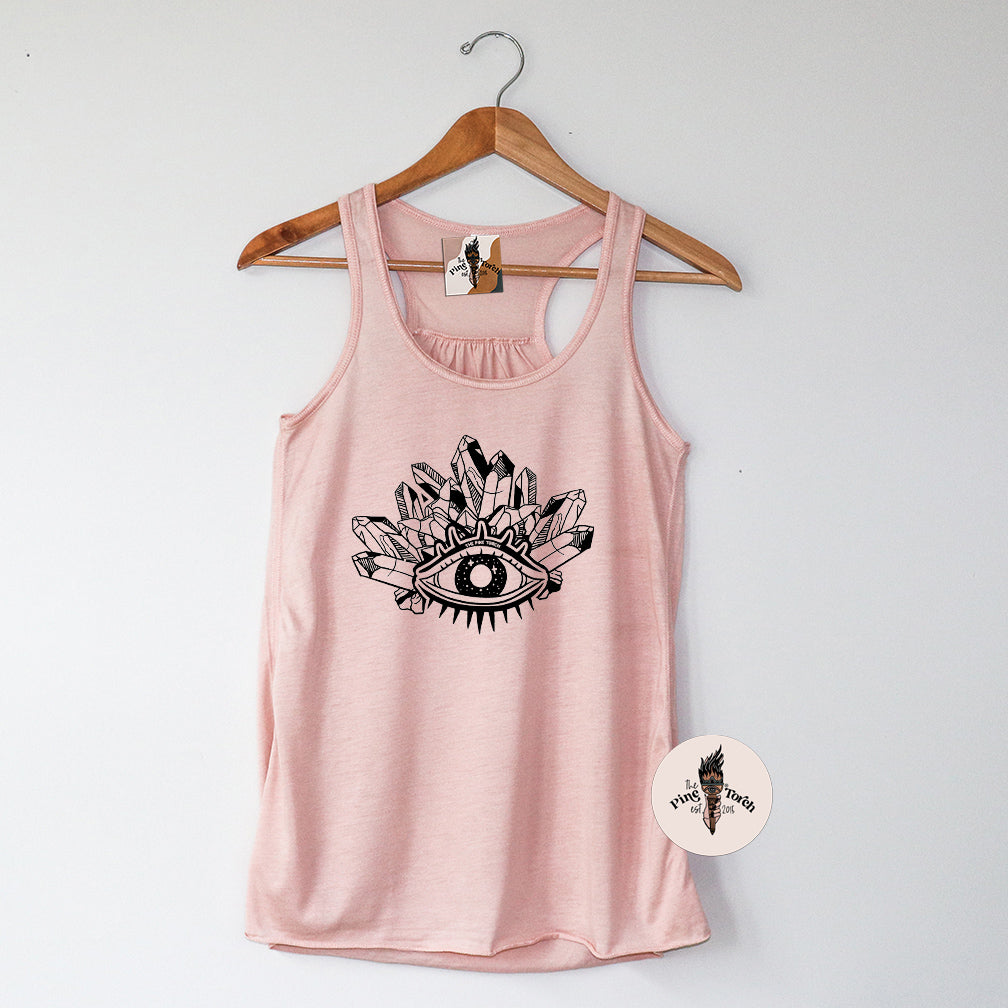 CRYSTAL EVIL EYE // FLOWY RACERBACK TANK