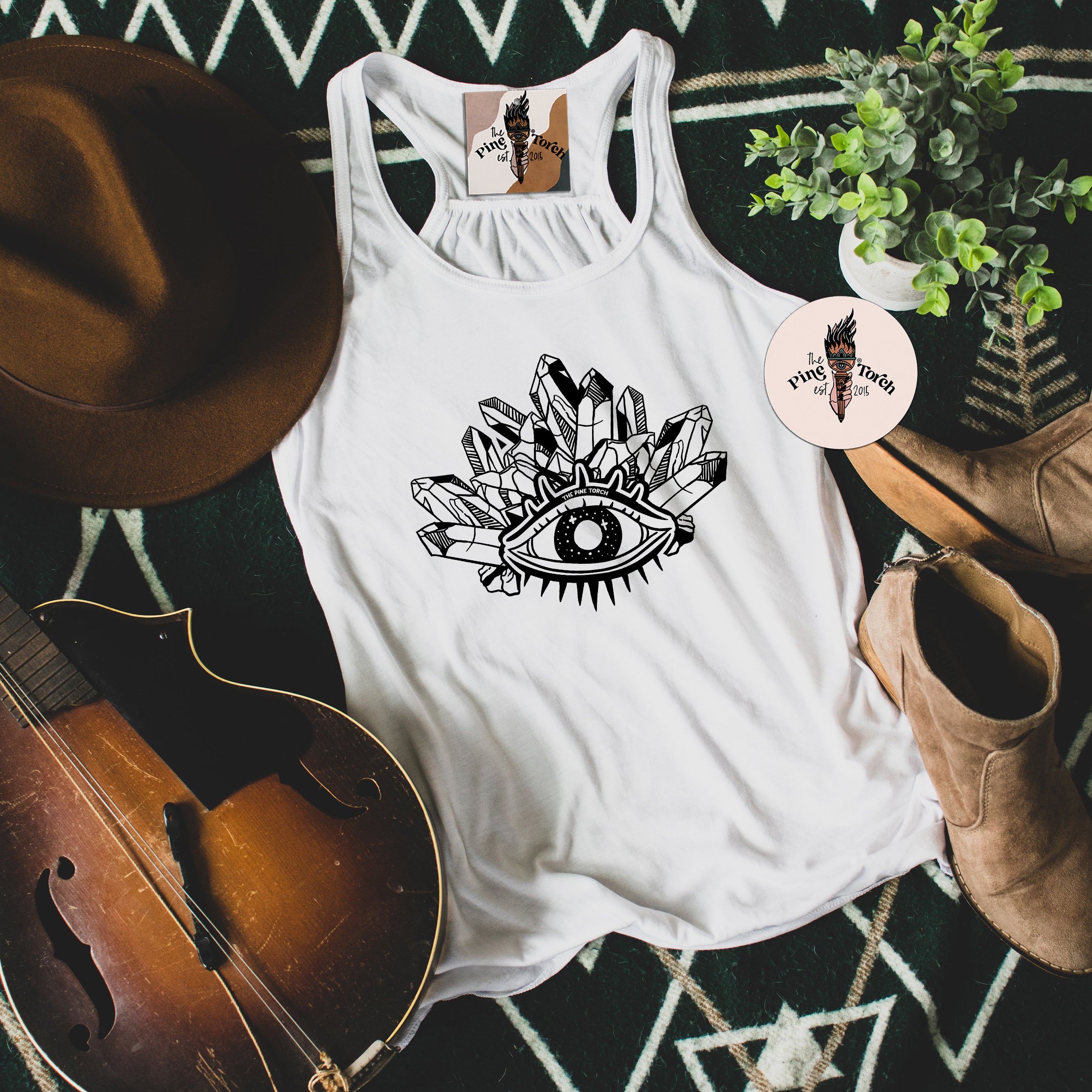 CRYSTAL EVIL EYE // FLOWY RACERBACK TANK