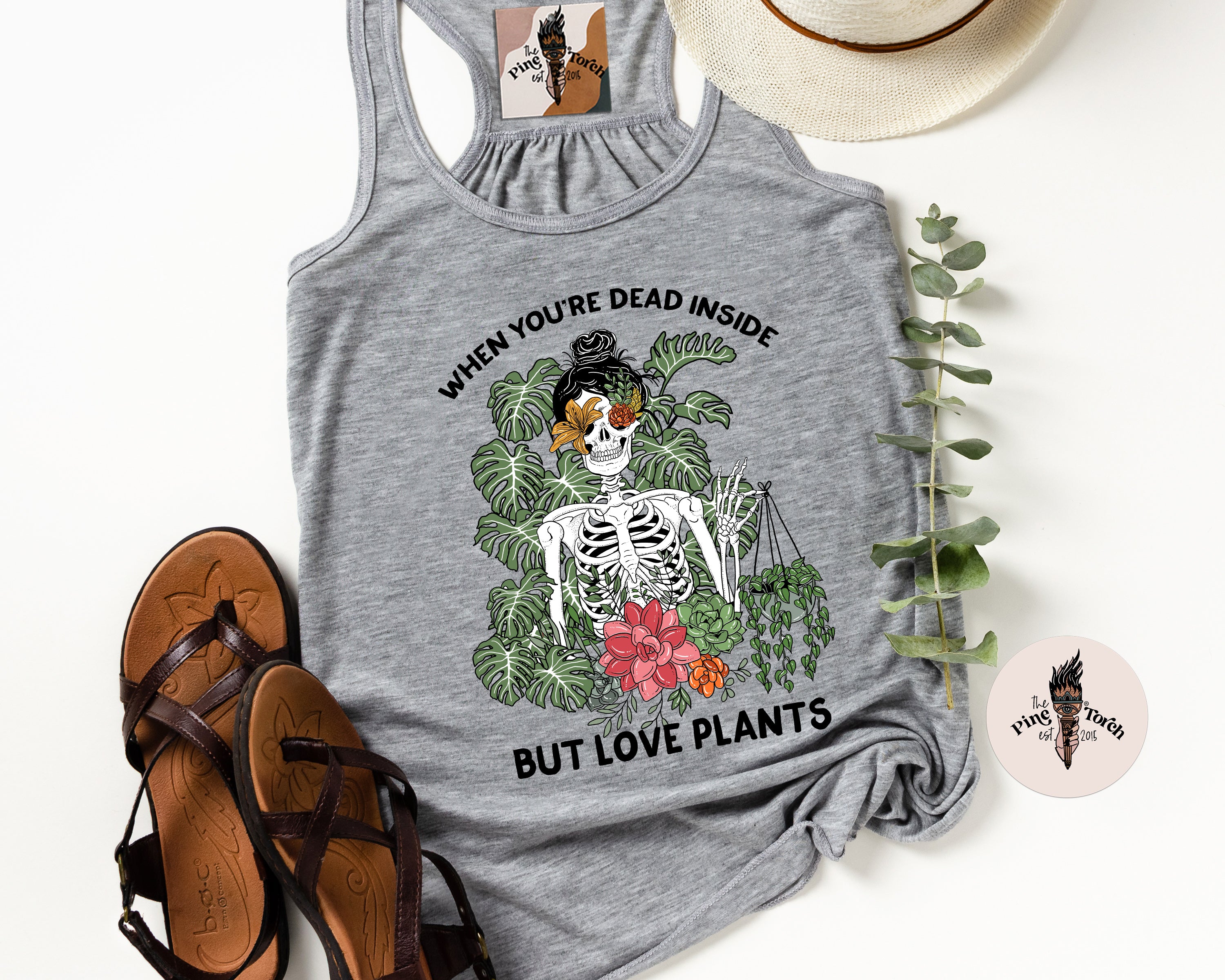 DEAD INSIDE BUT LOVE PLANTS // FLOWY RACERBACK TANK