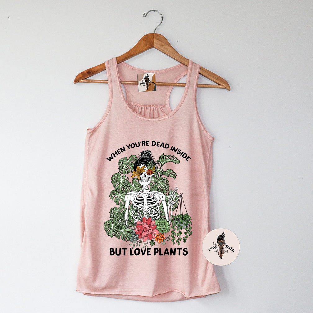 DEAD INSIDE BUT LOVE PLANTS // FLOWY RACERBACK TANK