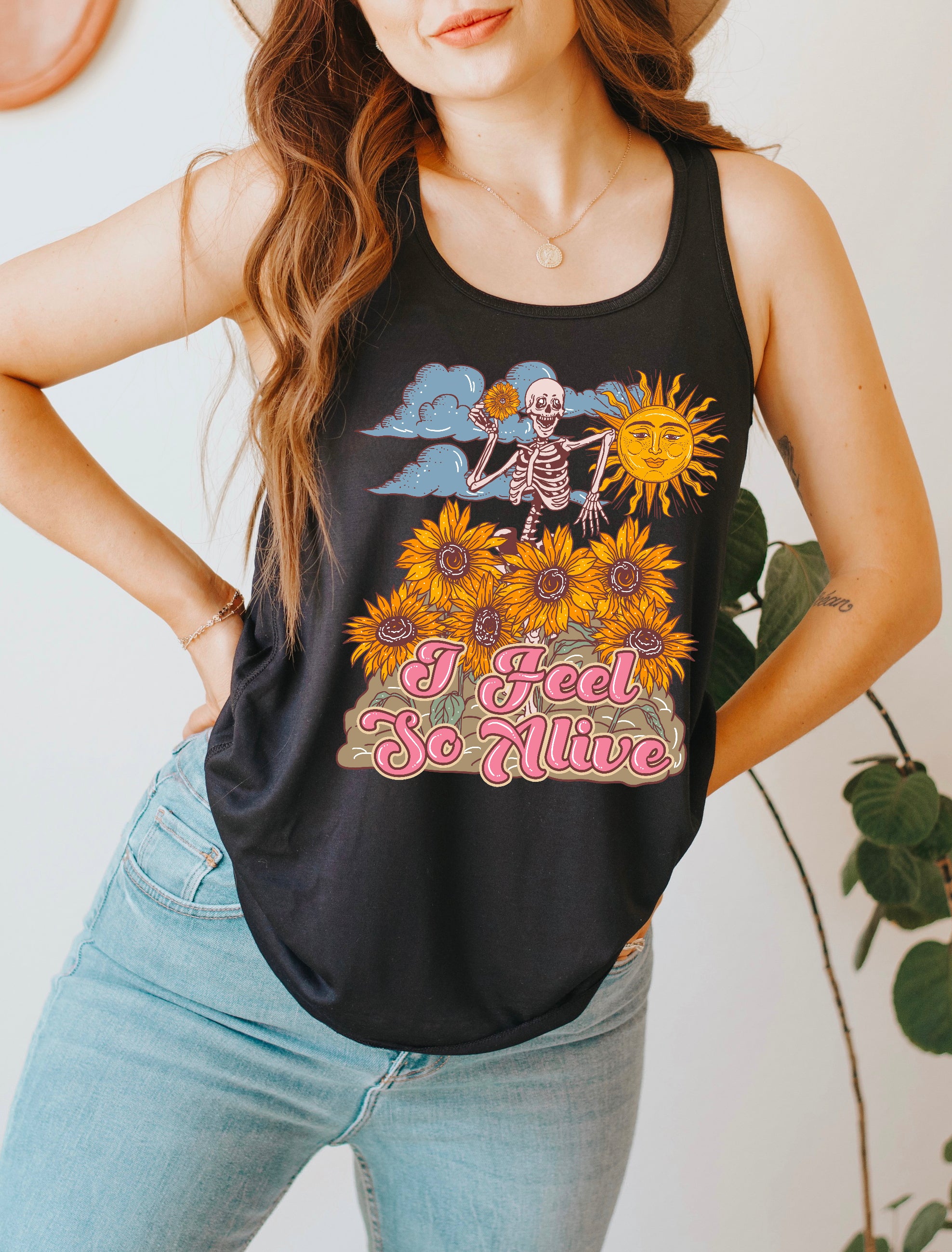 I FEEL SO ALIVE // FLOWY RACERBACK TANK