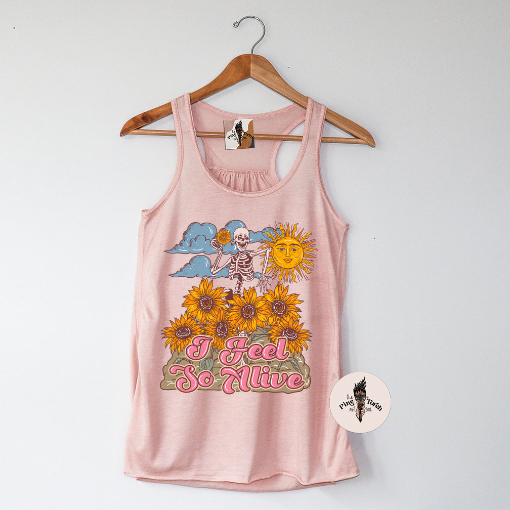I FEEL SO ALIVE // FLOWY RACERBACK TANK