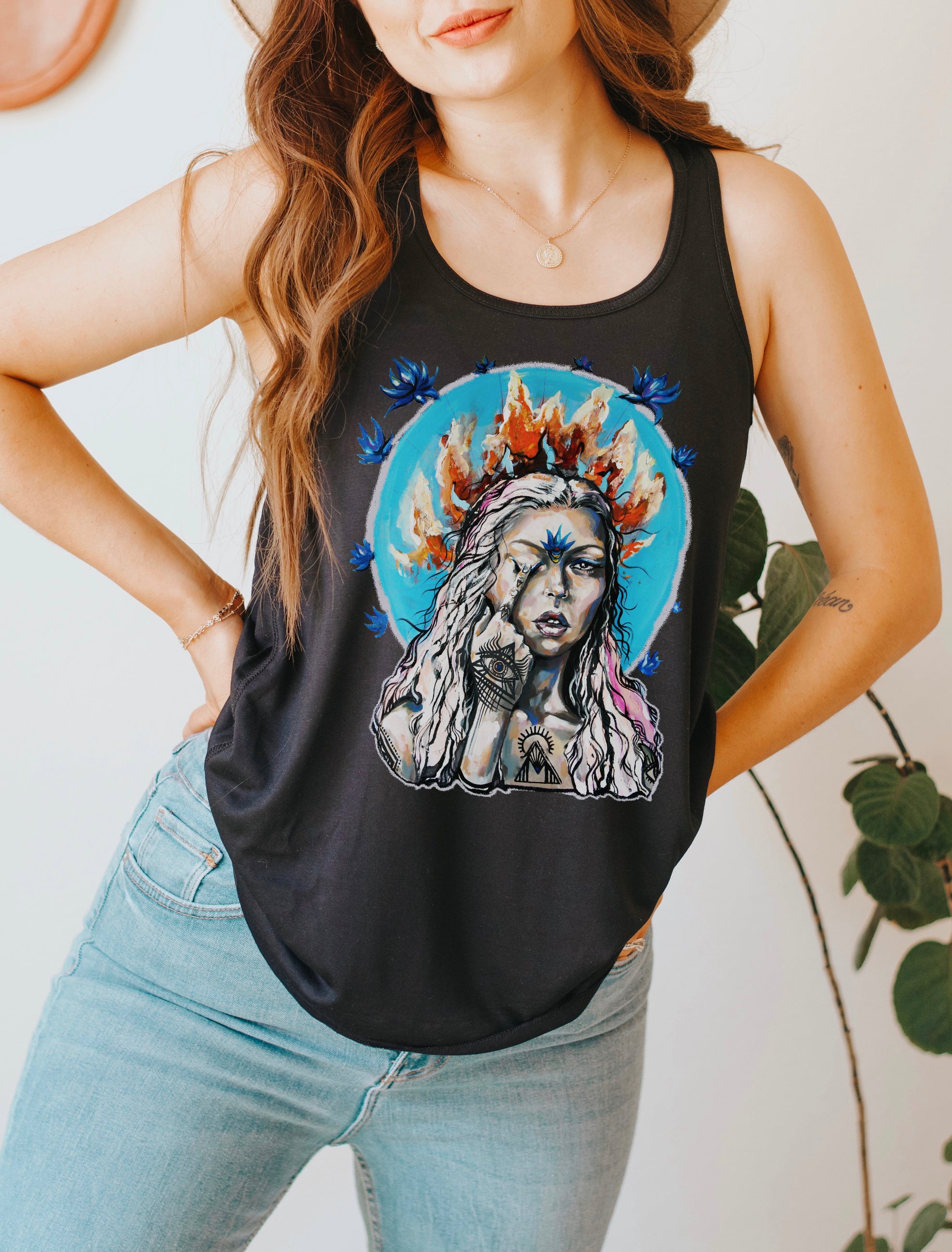 GIRL ON FIRE // FLOWY RACERBACK TANK