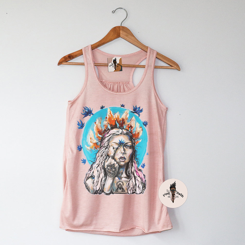 GIRL ON FIRE // FLOWY RACERBACK TANK