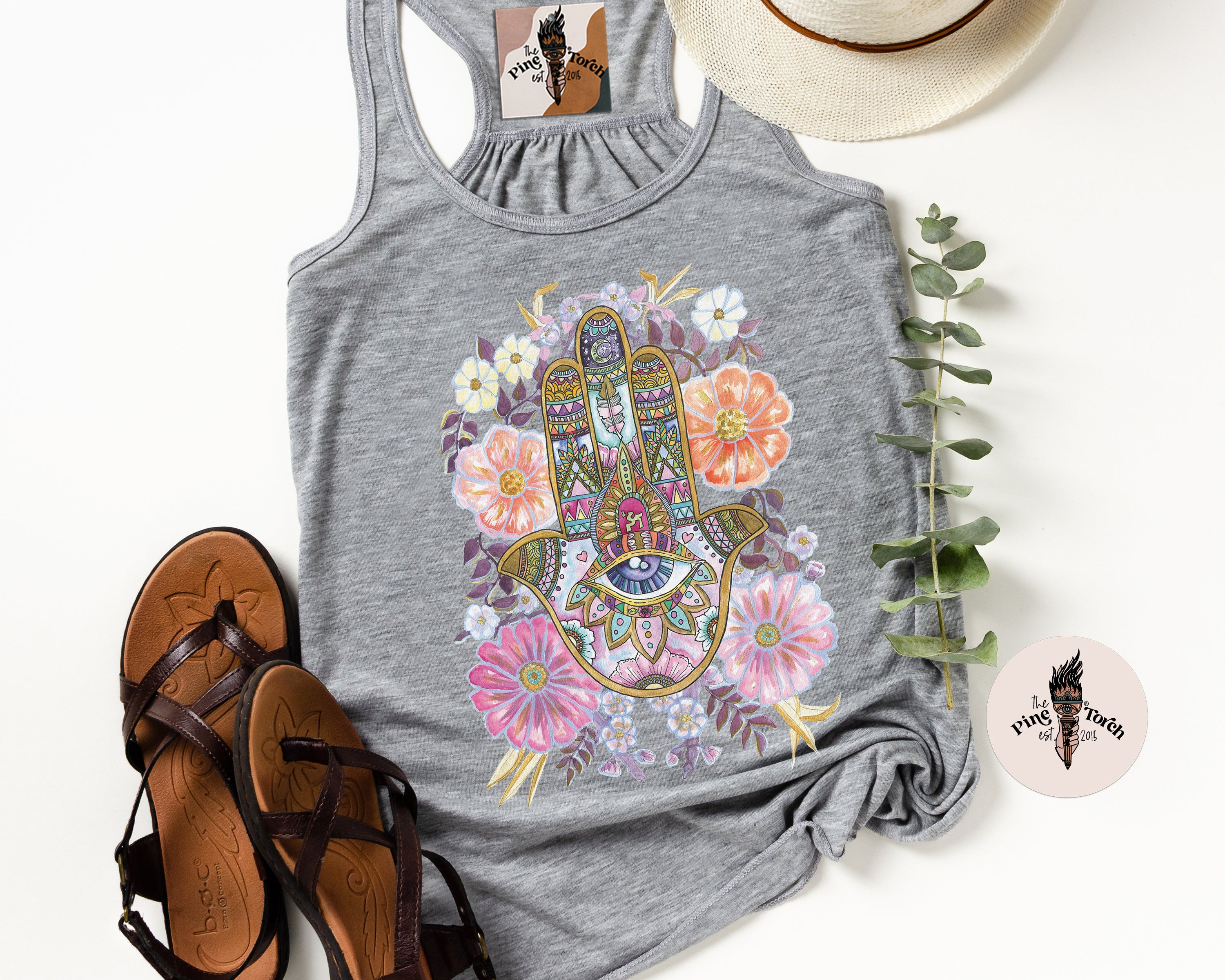 BOHO HAMSA // FLOWY RACERBACK TANK