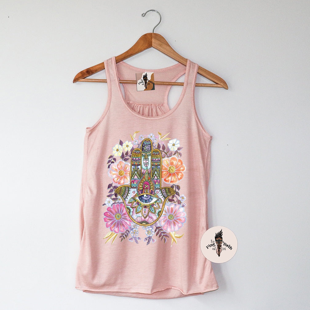 BOHO HAMSA // FLOWY RACERBACK TANK